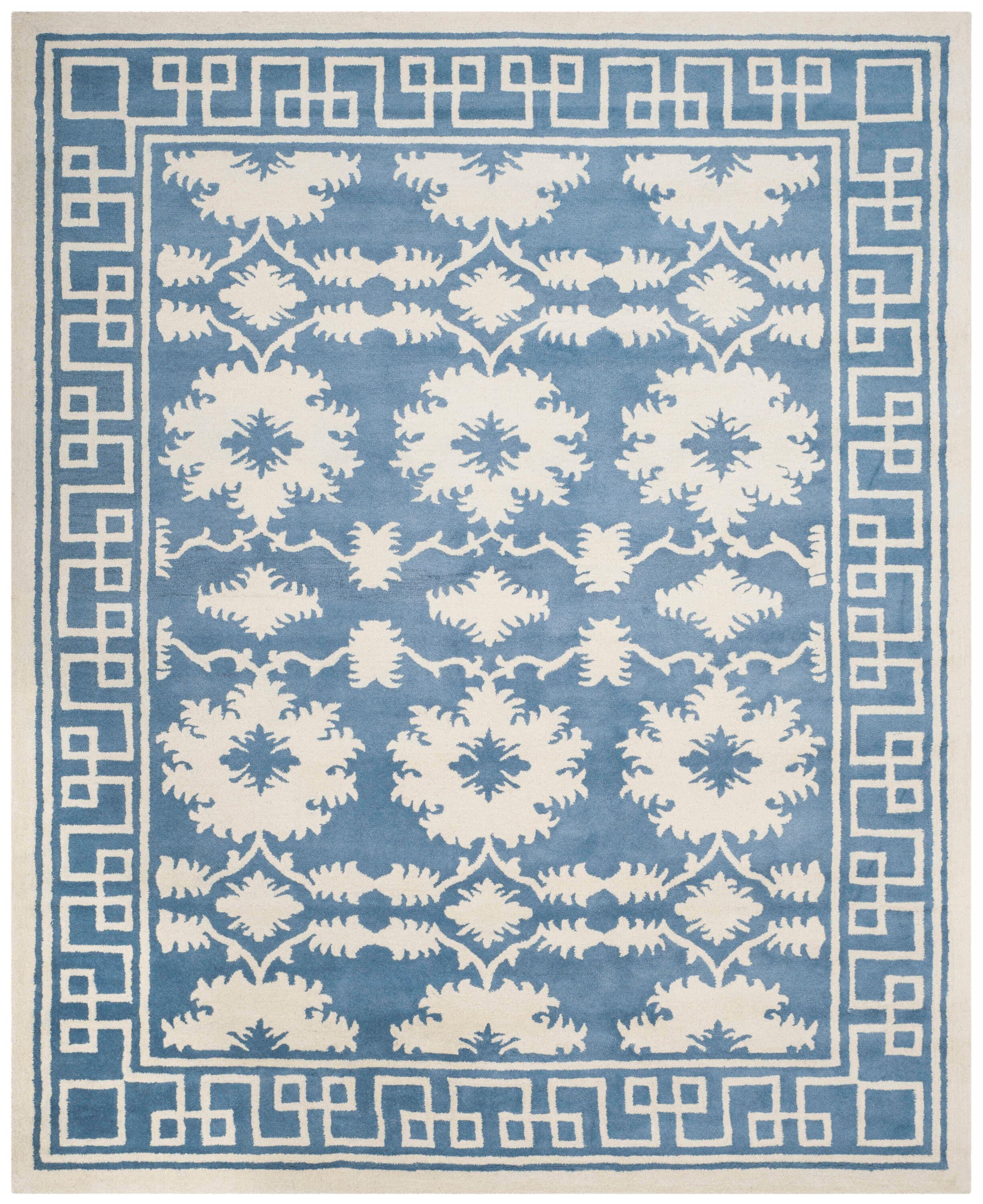 Bella BEL132 Hand Tufted Area Rug - Blue/Ivory - 8'x10' - Safavieh.