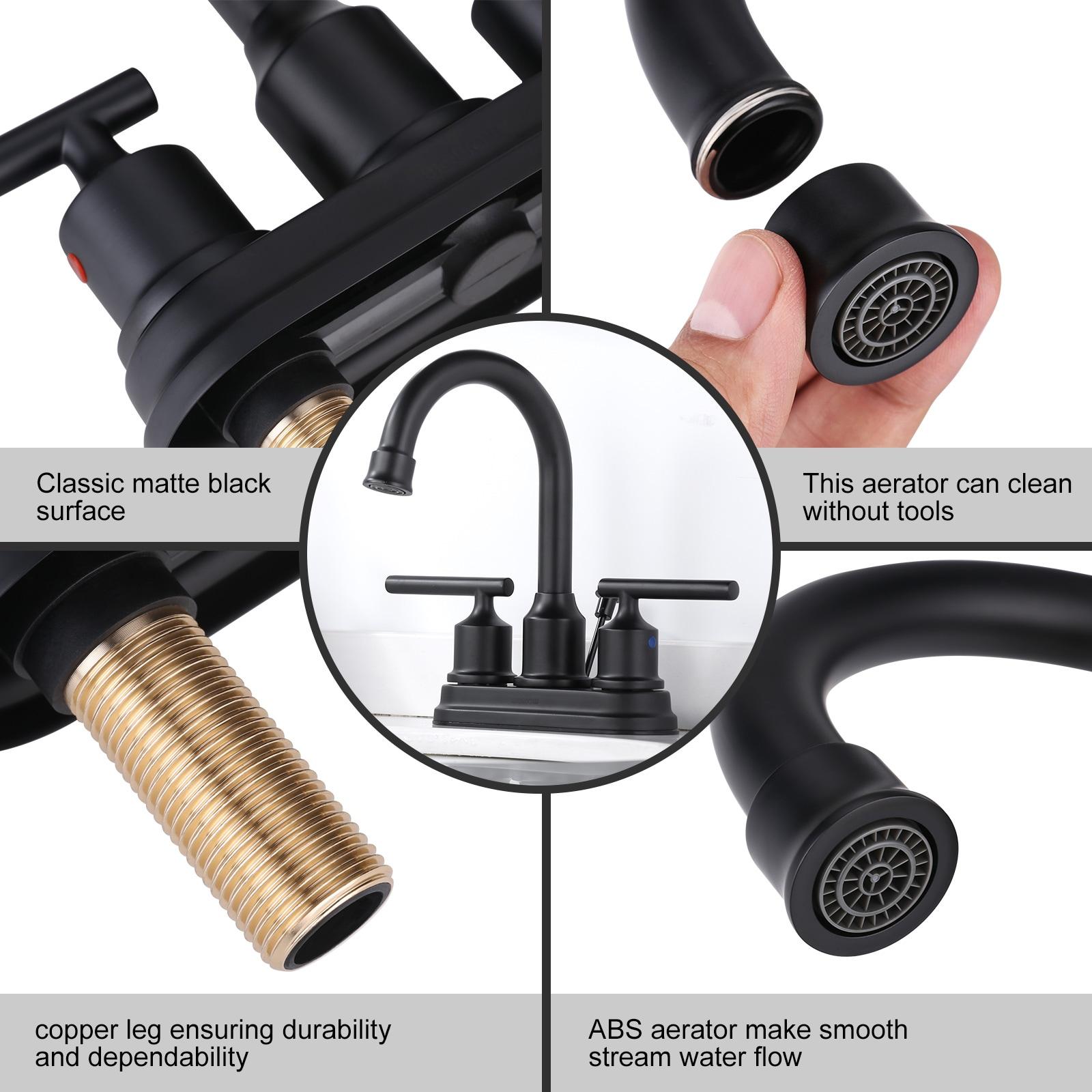 Centerset 2-handle Bathroom Faucet with Drain Assembly
