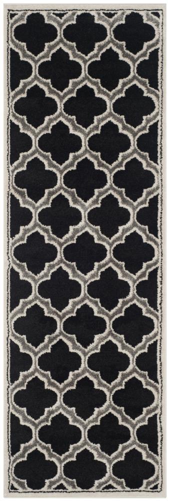 Amherst AMT412 Power Loomed Runner Rug - Anthracite/Ivory - 2'3"x7' - Safavieh.