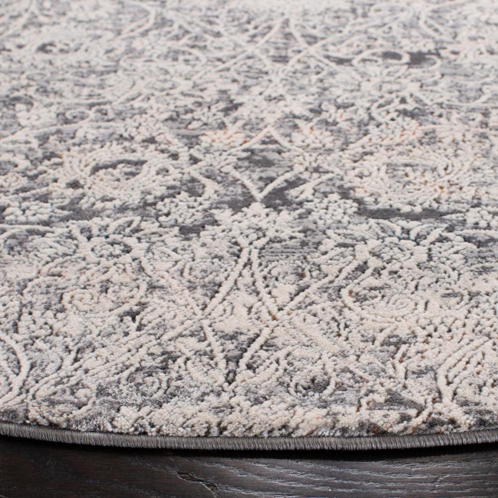 Alhambra ALH617 Power Loomed Area Rug - Cream/Grey - 6'7" X 6'7" Round - Safavieh.