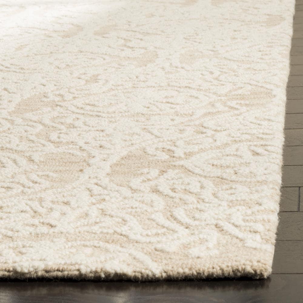 Blossom BLM112 Hand Tufted Indoor Area Rug - Beige/Ivory - 6'x6' - Safavieh