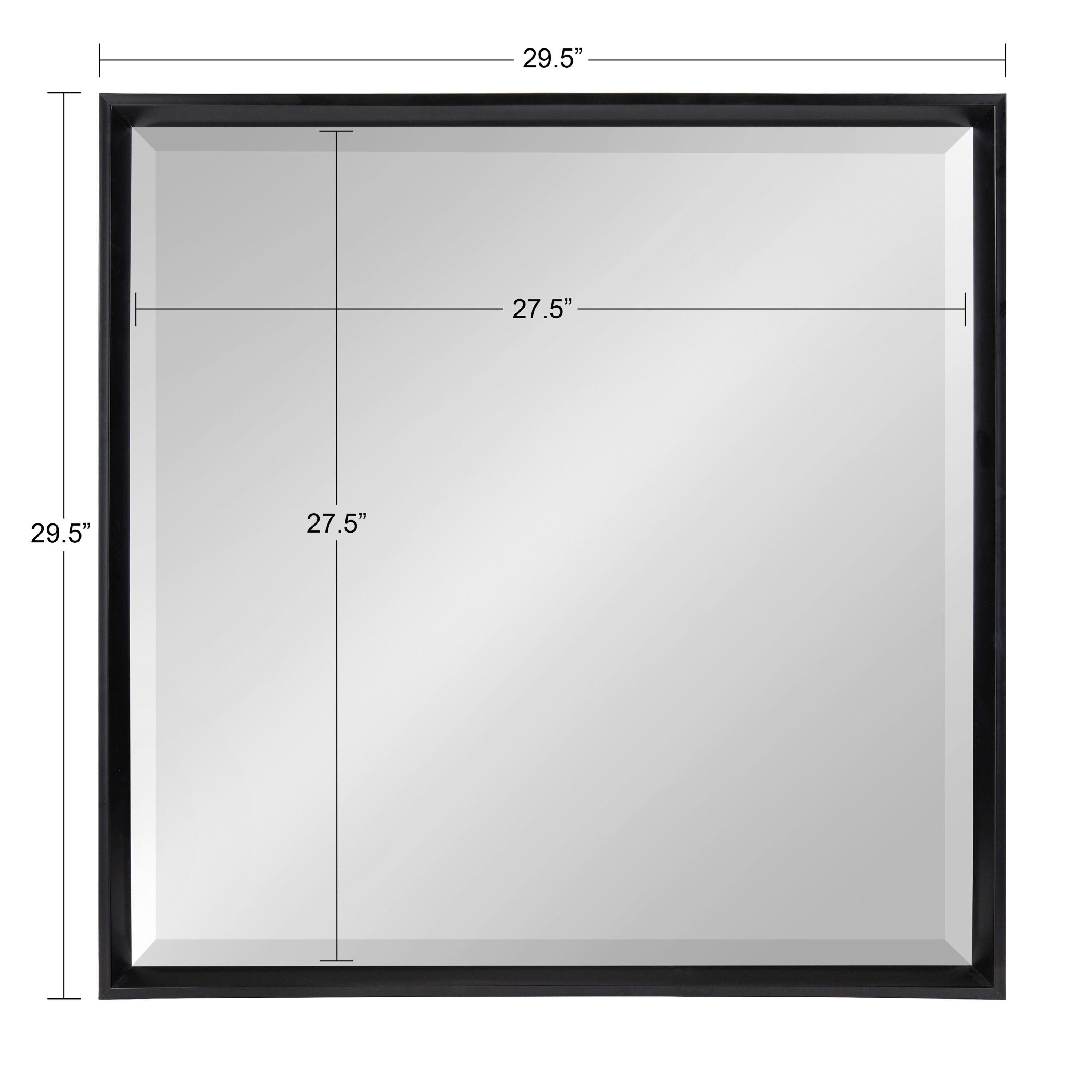 29.5" x 29.5" Calder Square Wall Mirror Black - Kate & Laurel All Things Decor: Modern Style, No Assembly, Wall Mounted