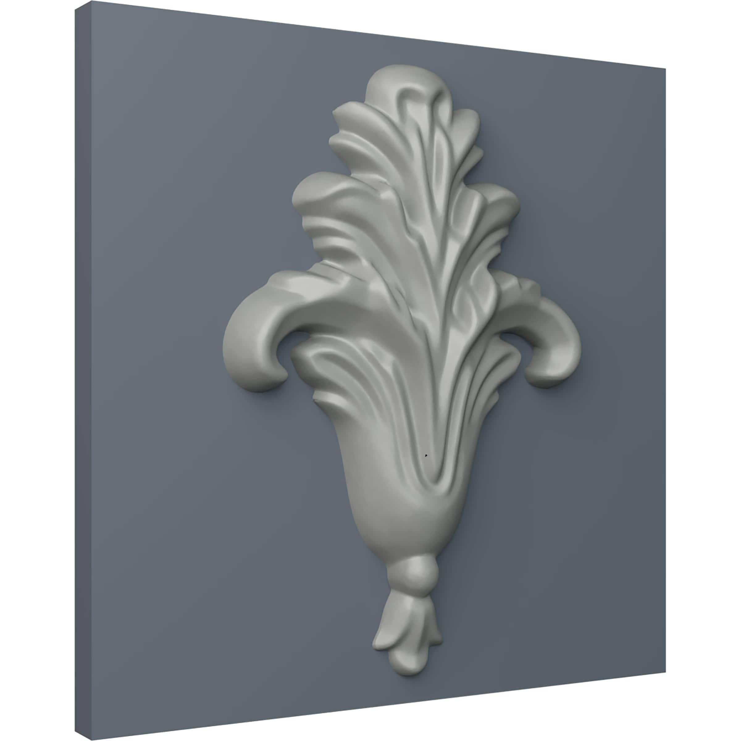 Small Primed Polyurethane Foliage Onlay Accent Piece