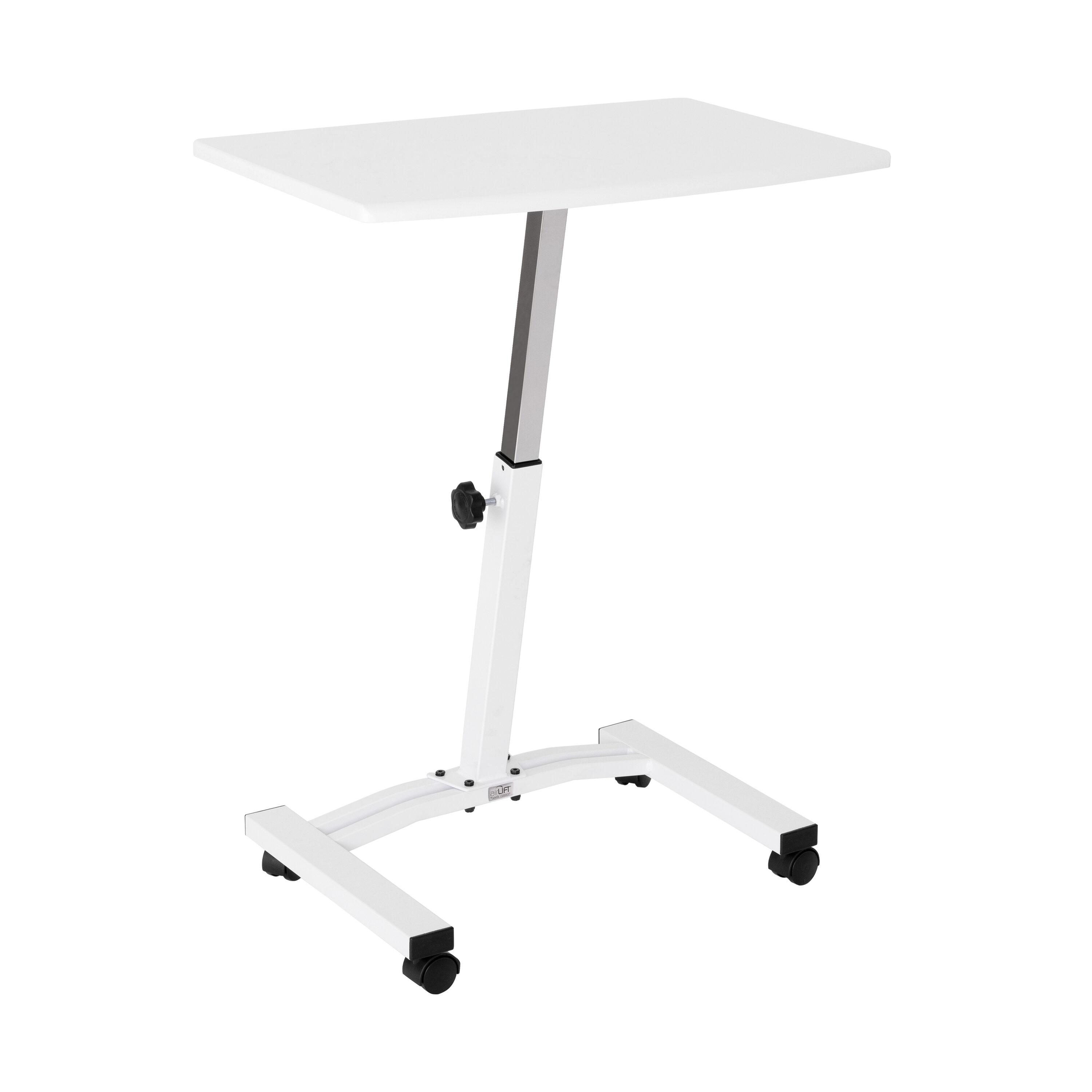 Seville Classics 23.75" Height Adjustable Mobile Laptop Desk, White