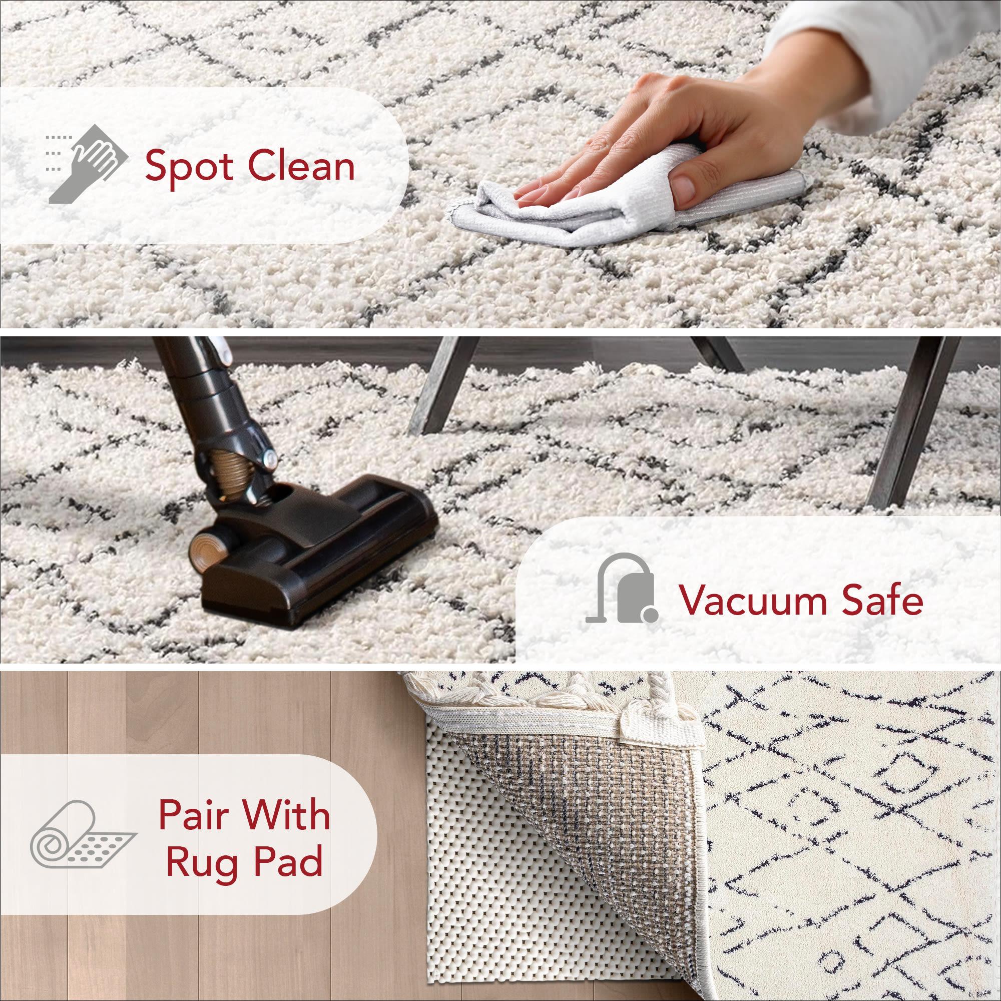 Nuloom Nieves Moroccan Oval 5x8 Indoor Area Rug for Living Room Bedroom Dining Room, Off White/Dark Grey