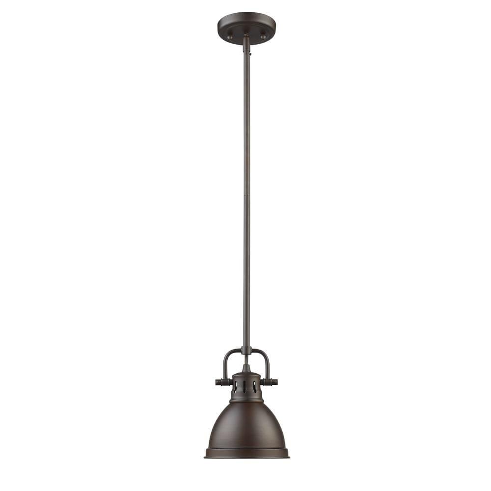 Golden Lighting Duncan 1-Light Mini Pendant in Rubbed Bronze