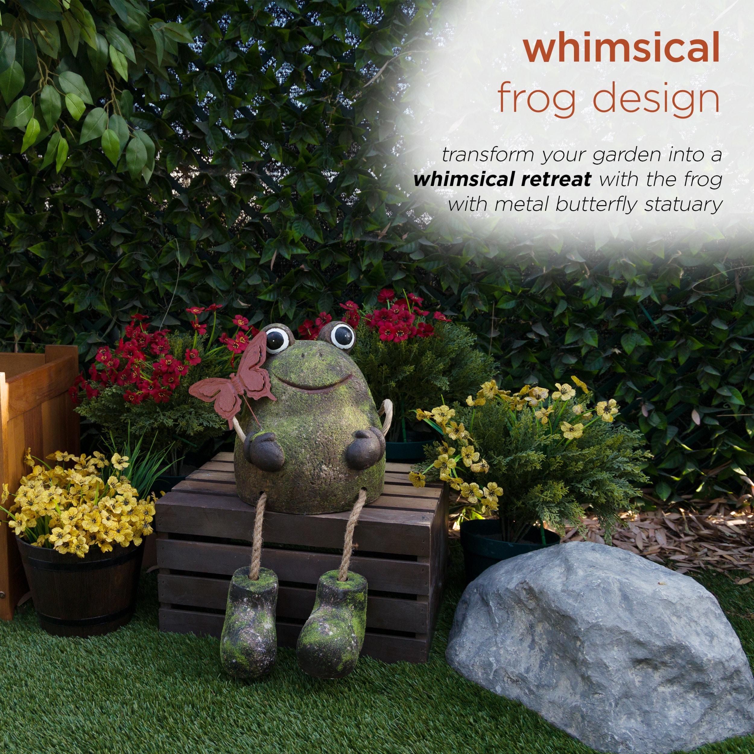 Alpine Corporation 12-in H x 11-in W Multiple colors/finishes Frog Garden Statue