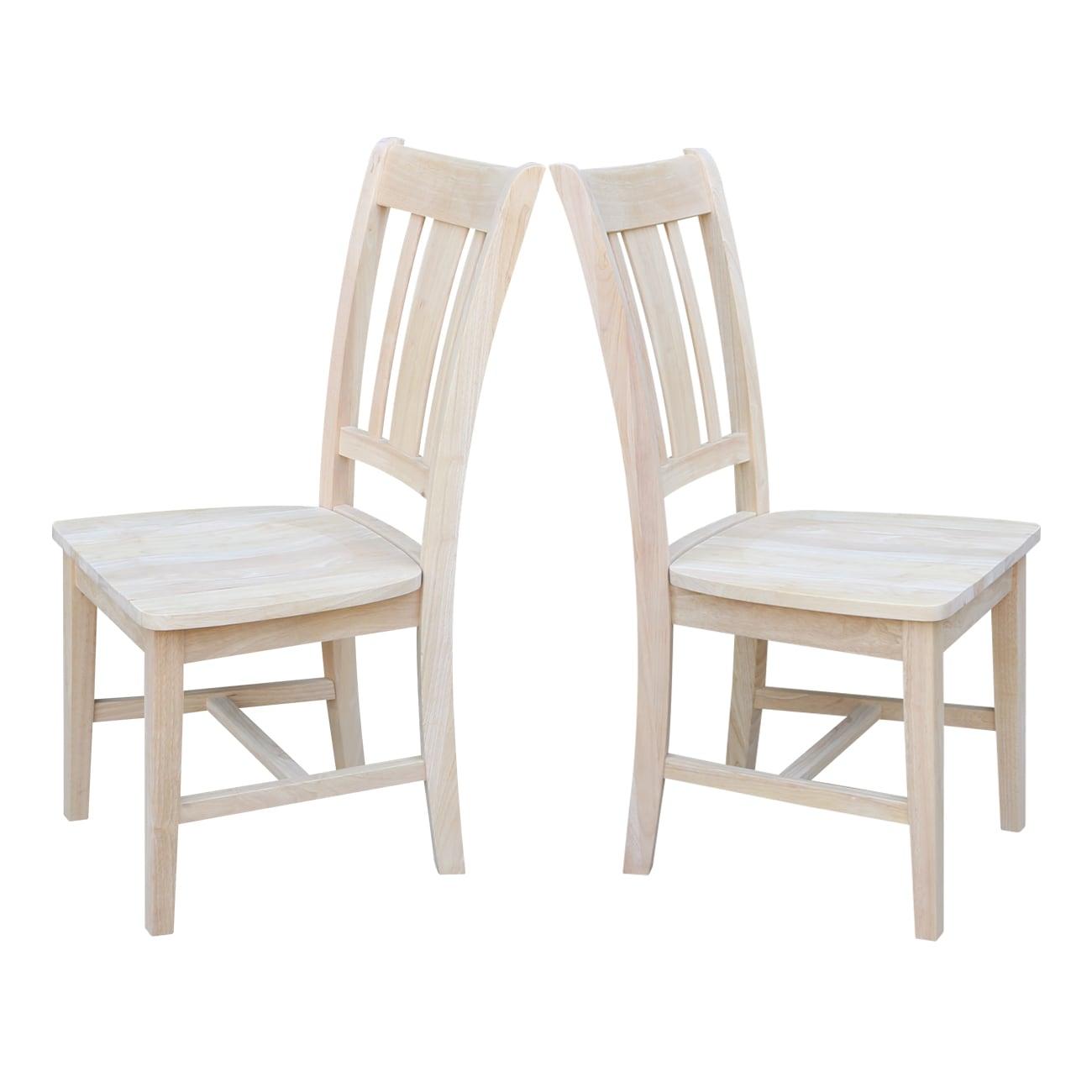 Set of 2 San Remo Splatback Chairs Wood - International Concepts: Solid Parawood, Unupholstered