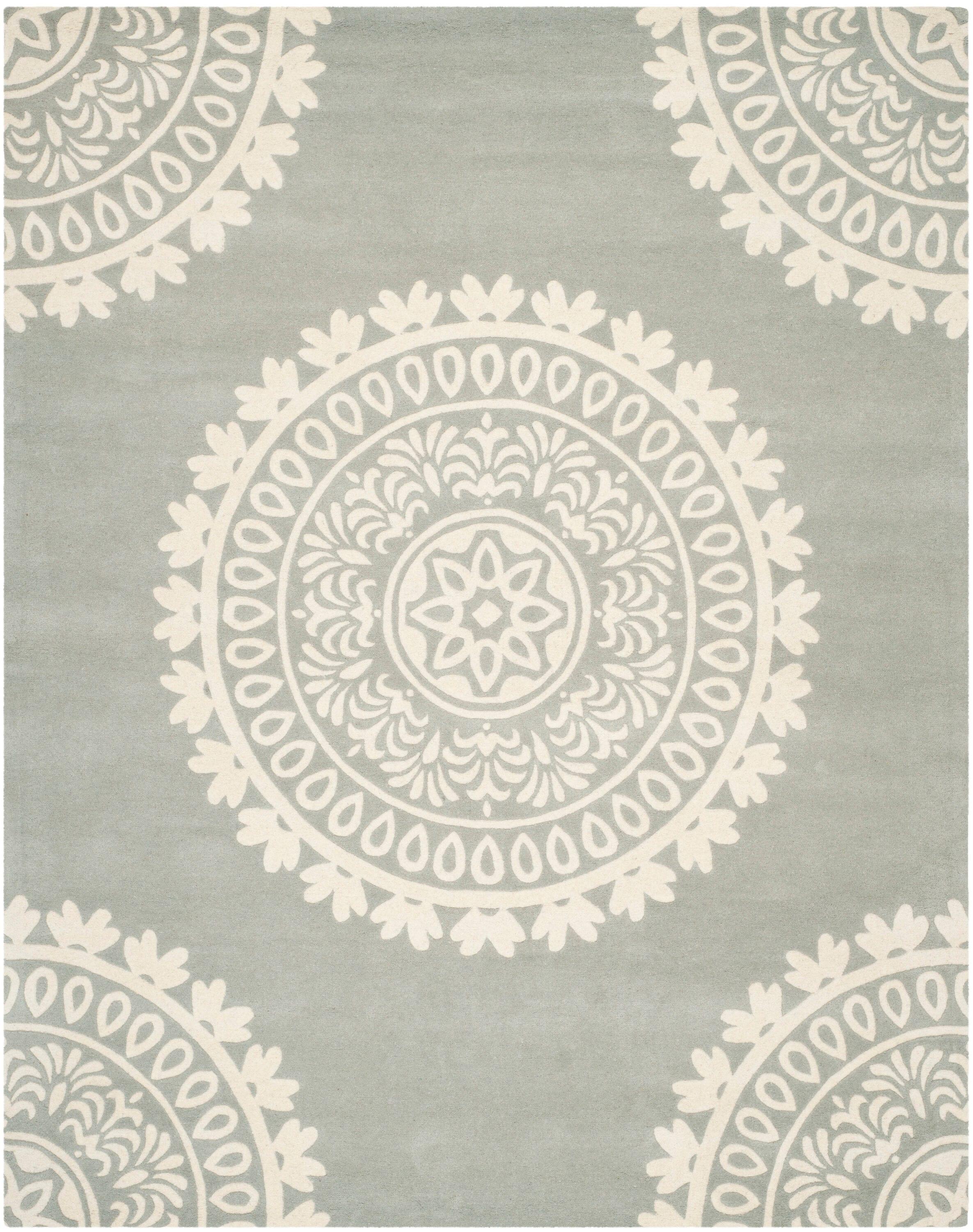 Bella BEL122 Hand Tufted Area Rug - Grey/Ivory - 8'x10' - Safavieh.