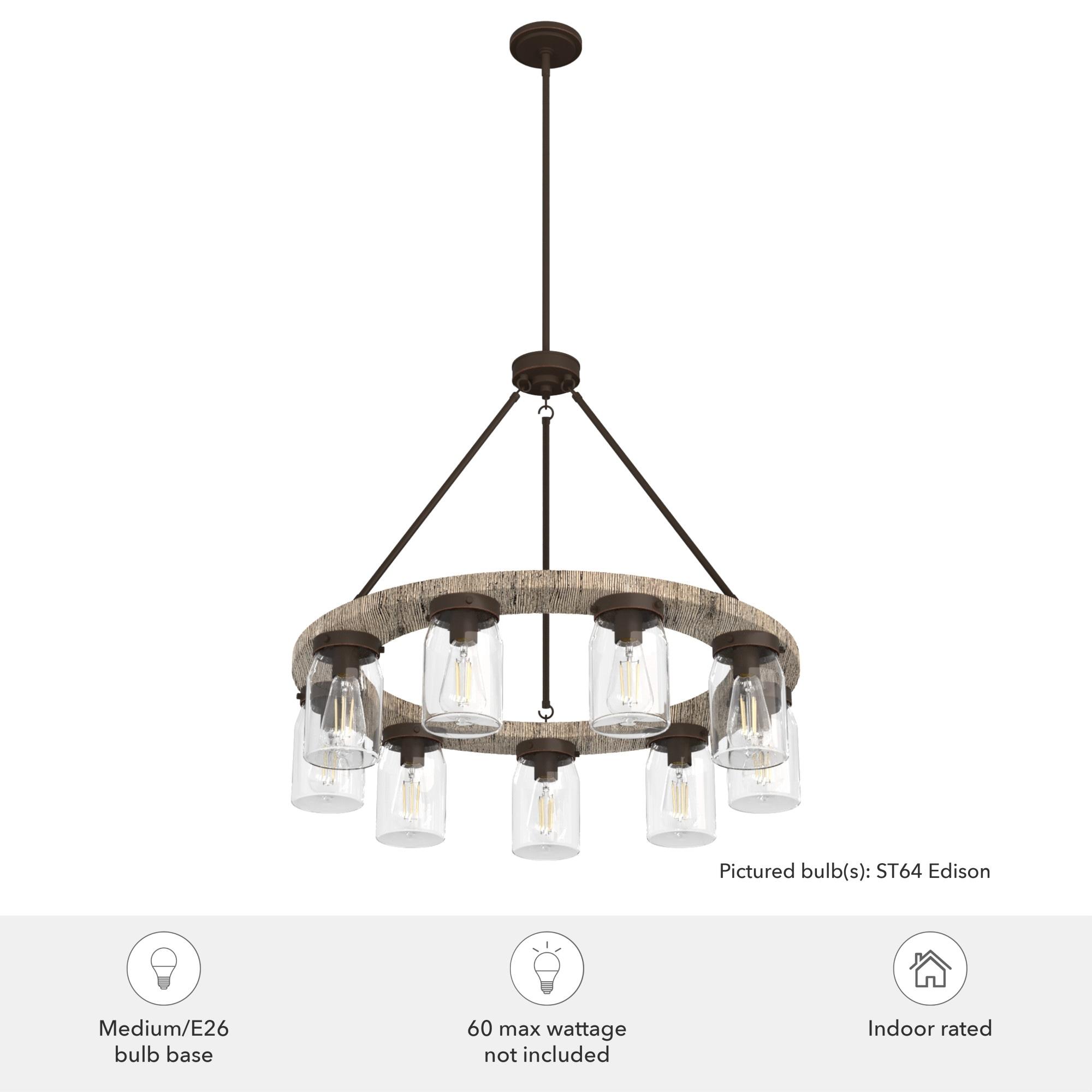 Devon Park Onyx Bengal 9-Light Bronze Wagon Wheel Chandelier
