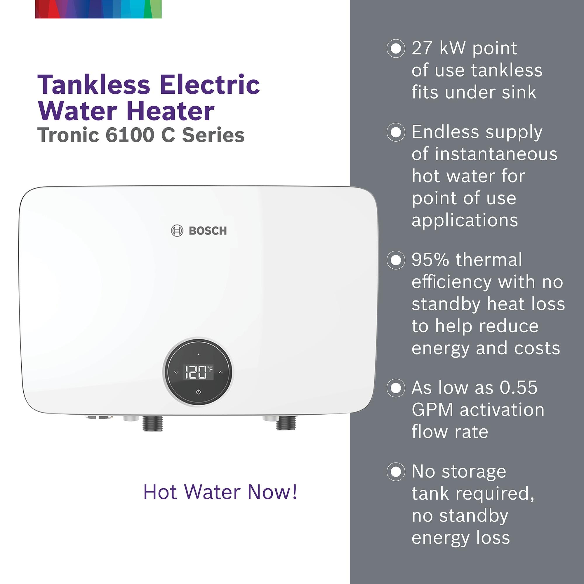 Bosch White Electric Tankless Water Heater, 27 kW