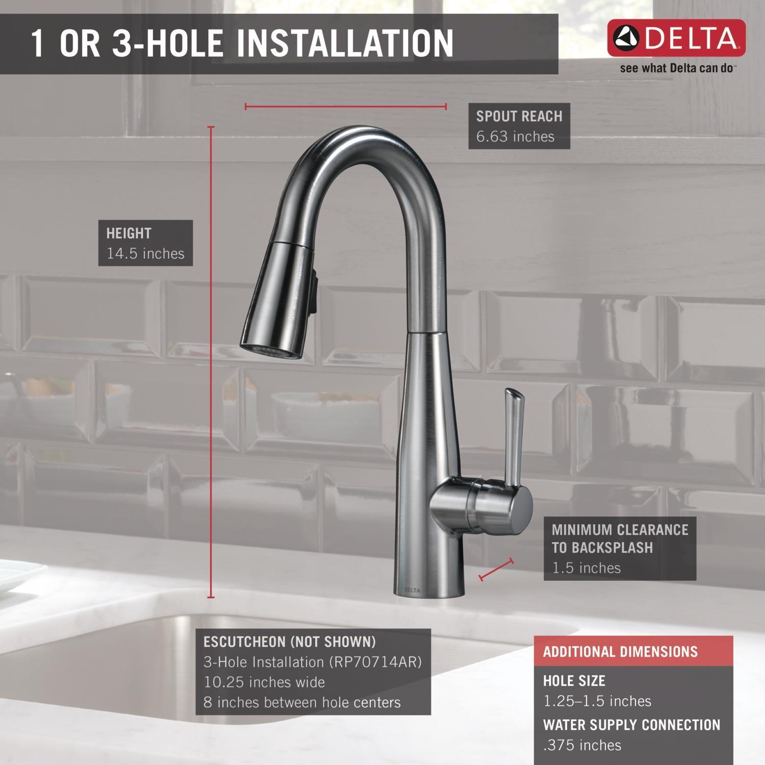 Essa Pull Down Sprayer Bar Faucet, Single Handle Prep Sink Faucet