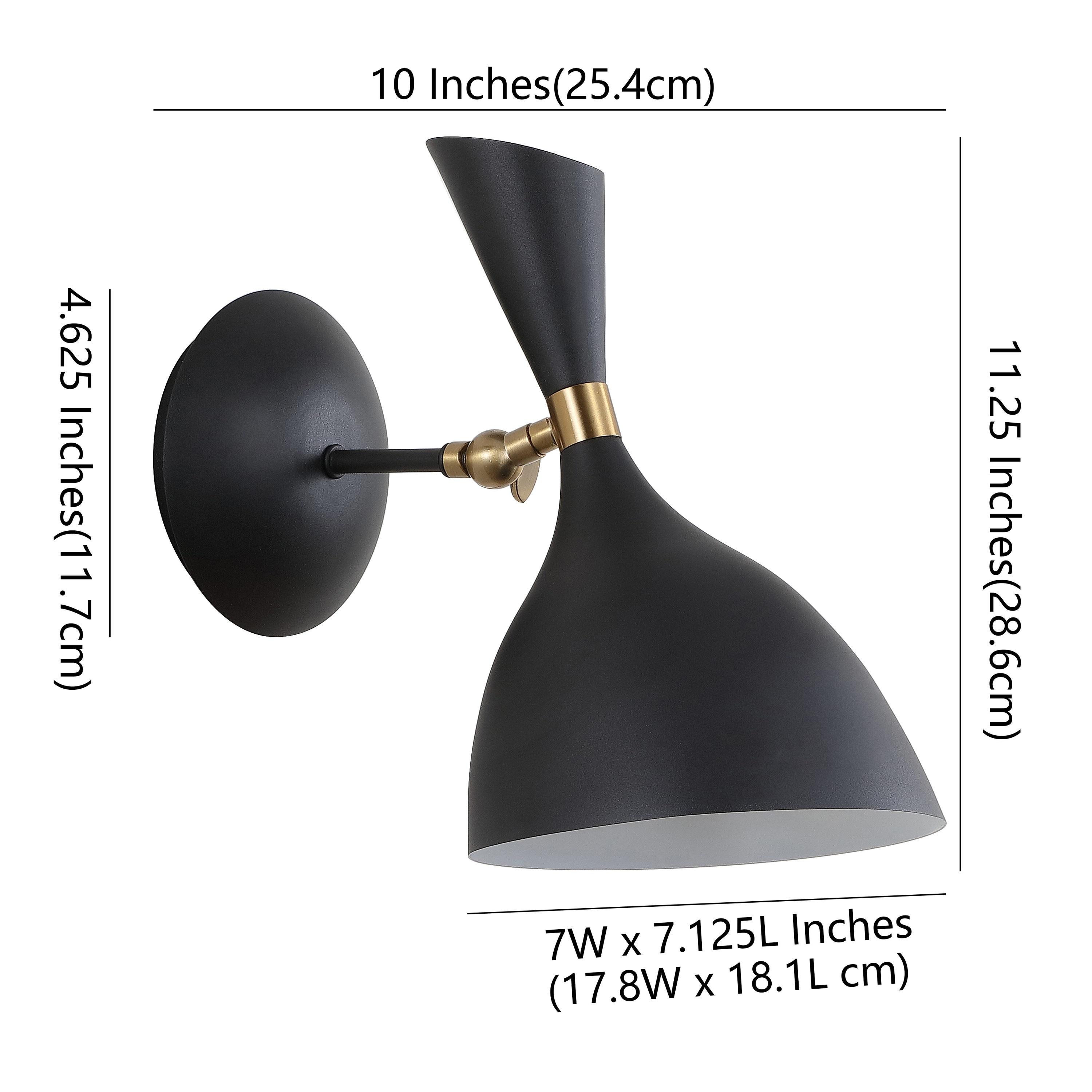 Josef 10" Iron Retro LED Wall Sconce, Black