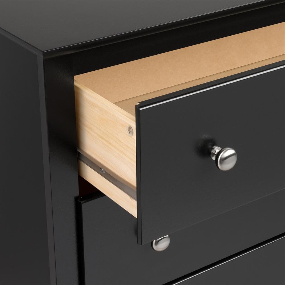 Prepac Sonoma 3 Drawer Nightstand - Black : Wood Composite Bedside Table, Rectangle Shape, Spot Clean