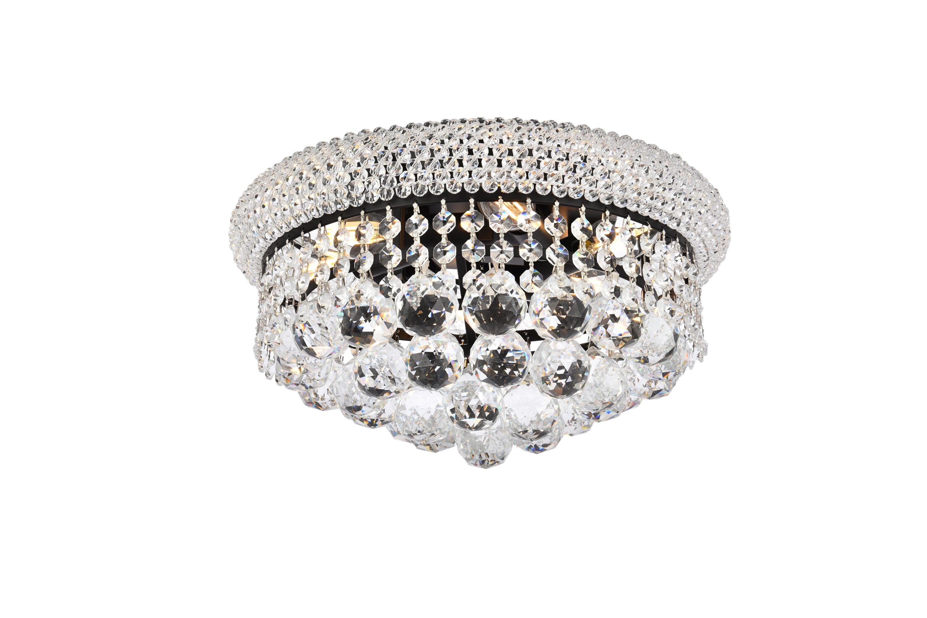 Elegant Lighting Primo 14 inch black flush mount