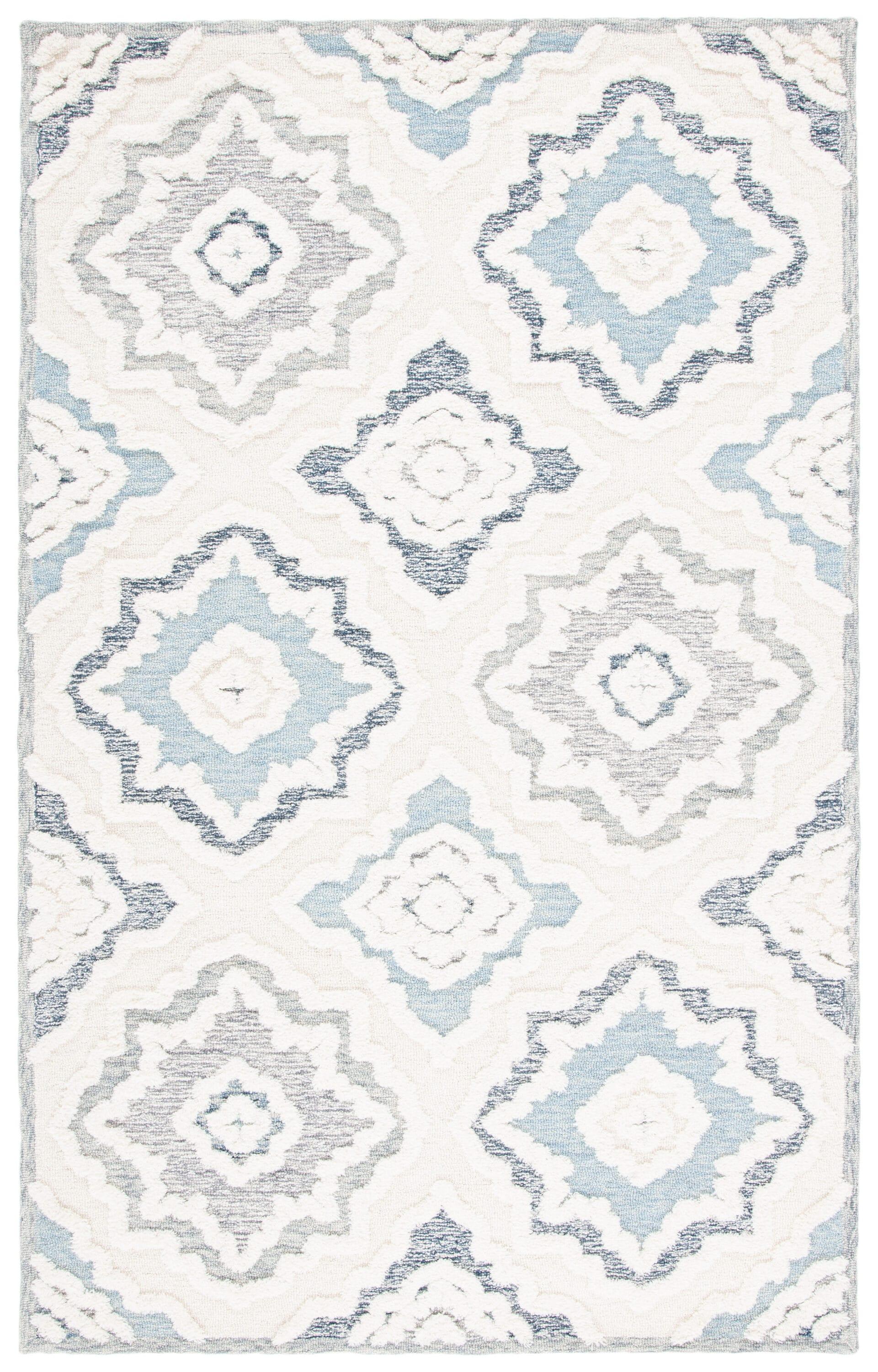 Metro MET111 Hand Tufted Indoor Area Rug - Ivory/Light Blue - 8'x10' - Safavieh