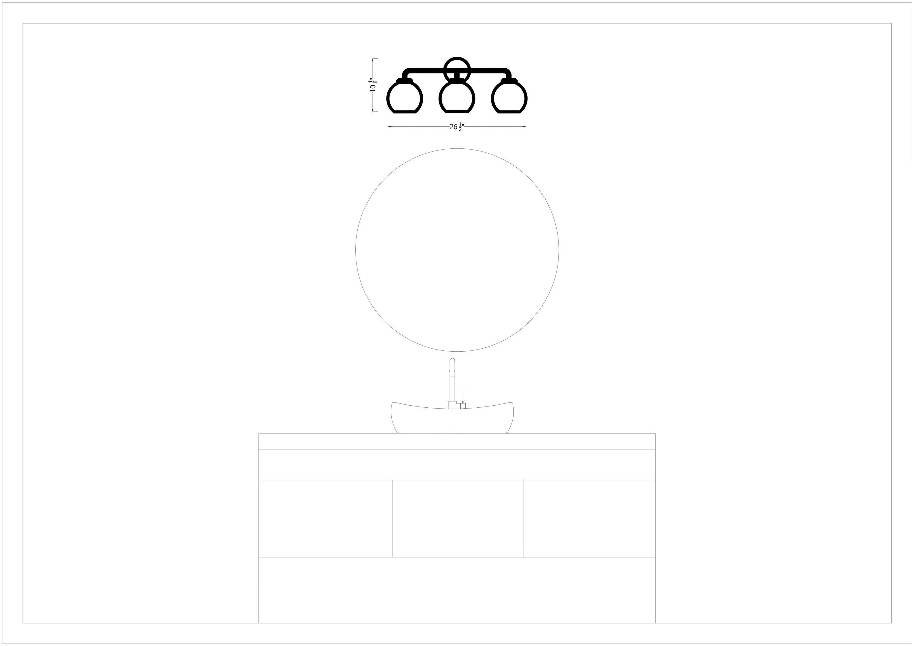 Orley Vintage Industrial 3-Light Midnight Black Bath Vanity
