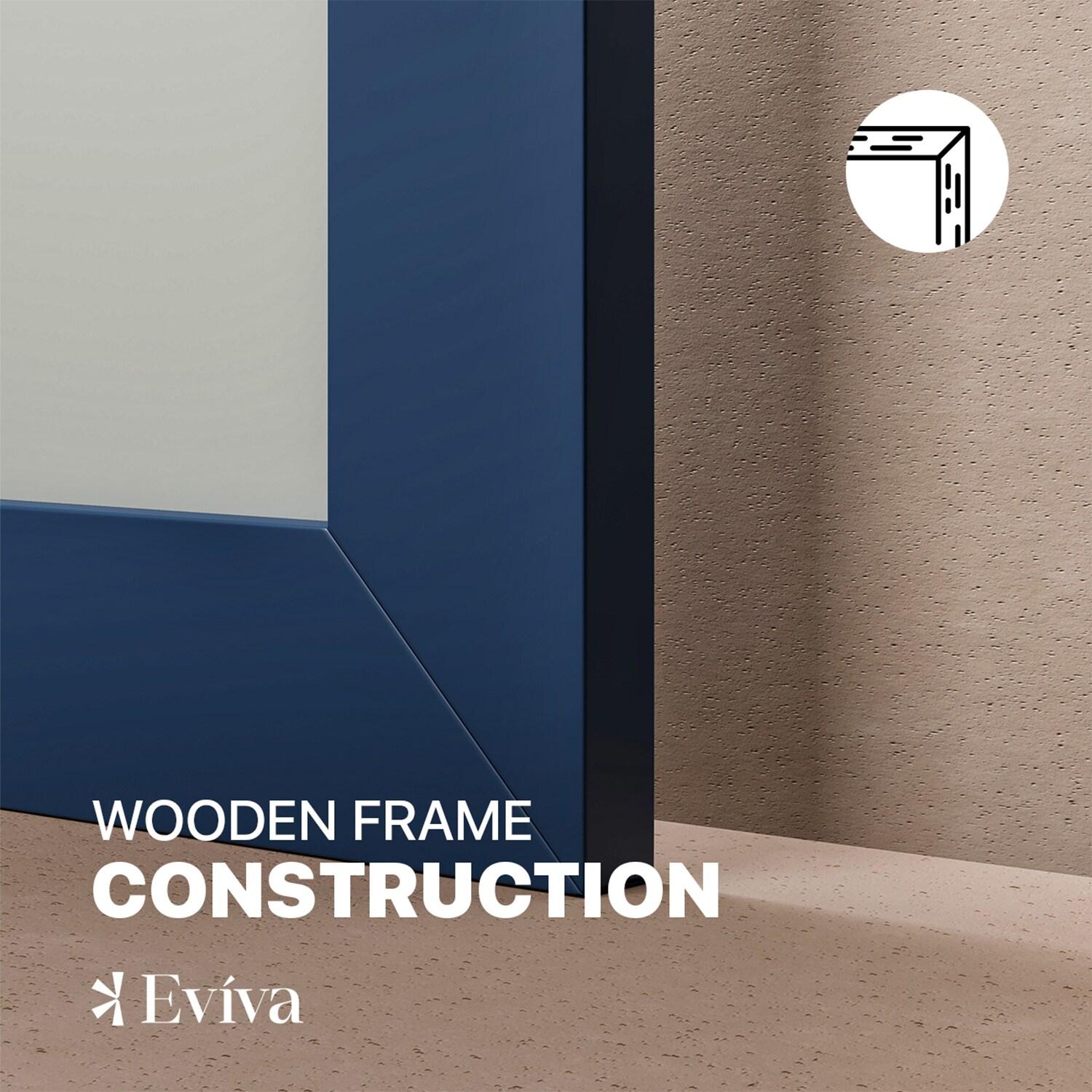 EVIVA Acclaim 60X30 Transitional Blue Bathroom Mirror