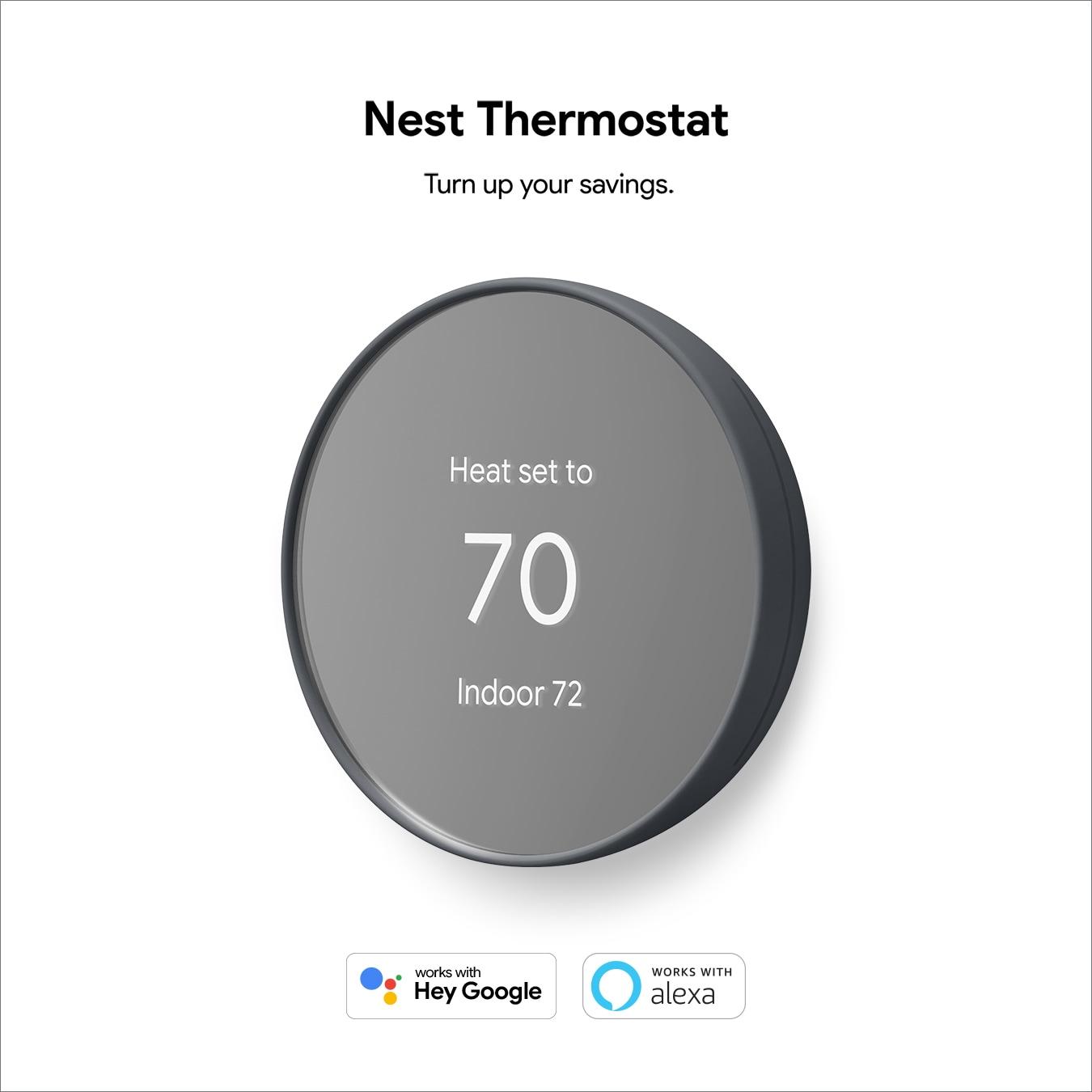 INKEDZ Google Nest Thermostat - Smart Thermostat for Home - Programmable Wifi Thermostat - Charcoal