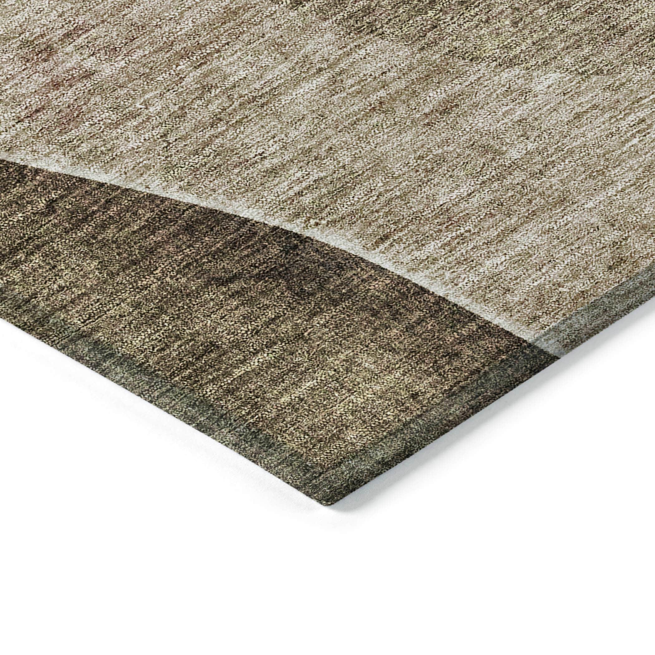 Brown and Gray Synthetic Flat Woven Rectangular Rug 5' x 7'