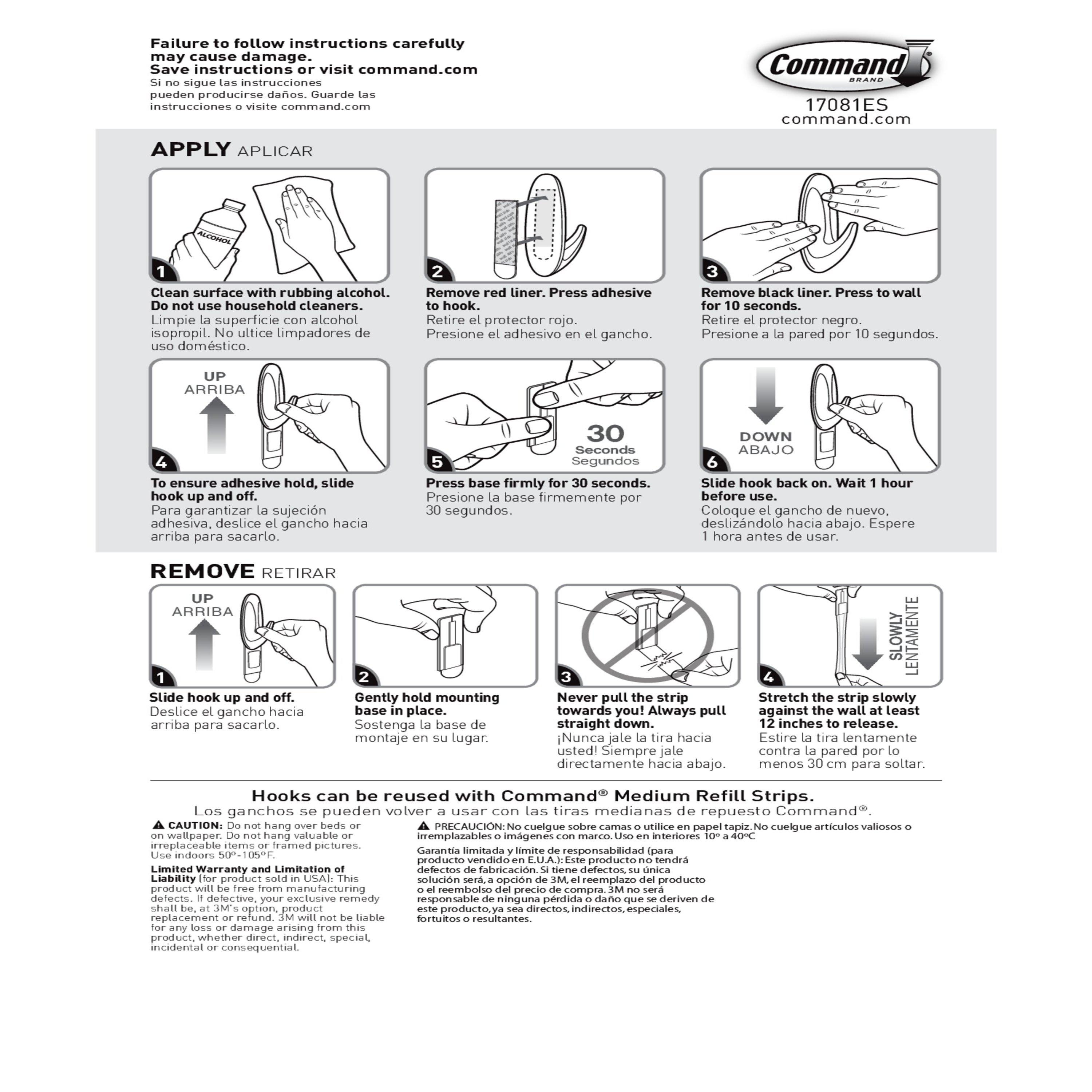 Command Medium Designer Hooks, White, 2 Wall Hooks