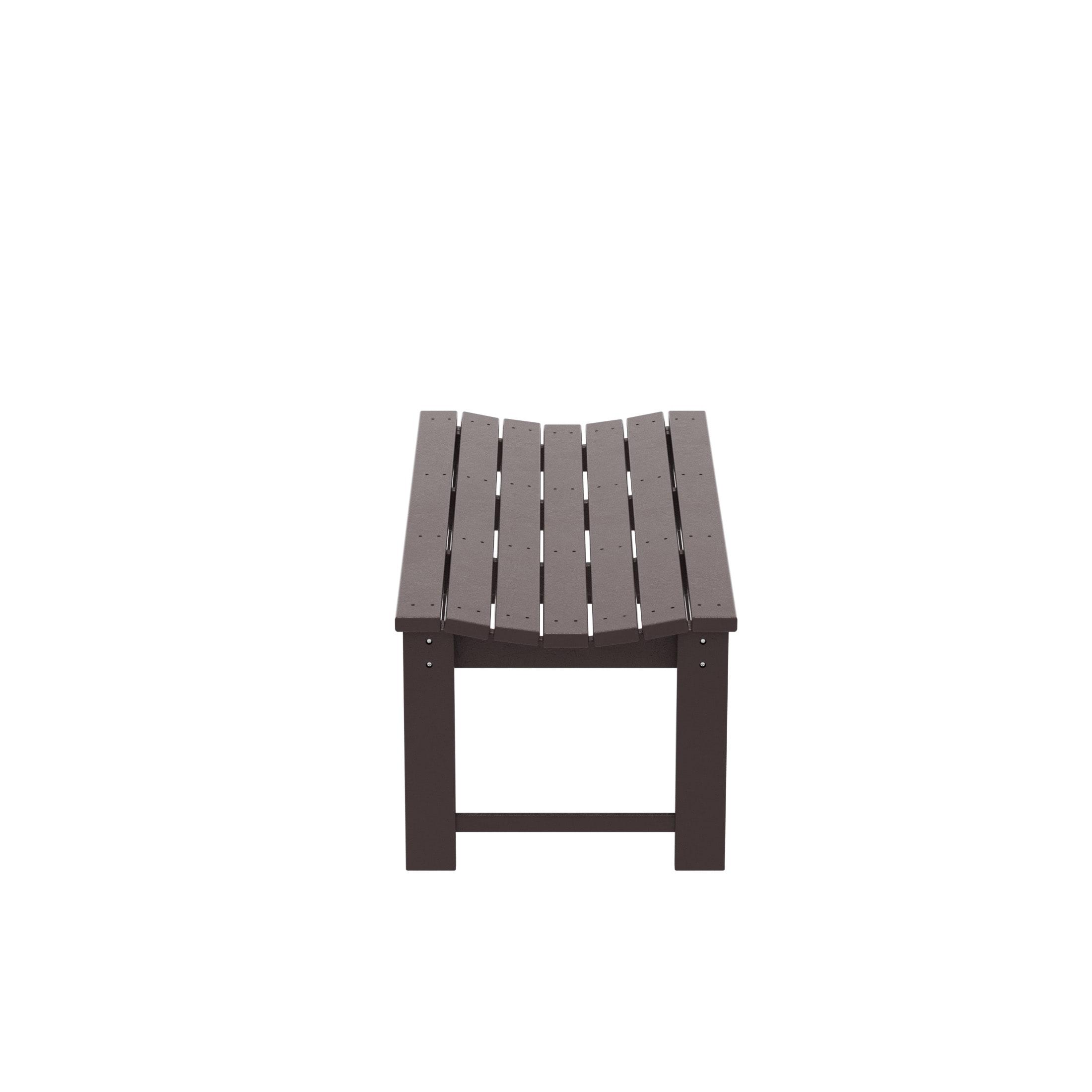 Westin Outdoors Malibu WO 48" Length Backless Poly Wood Outdoor/Garden Bench, Dark Brown