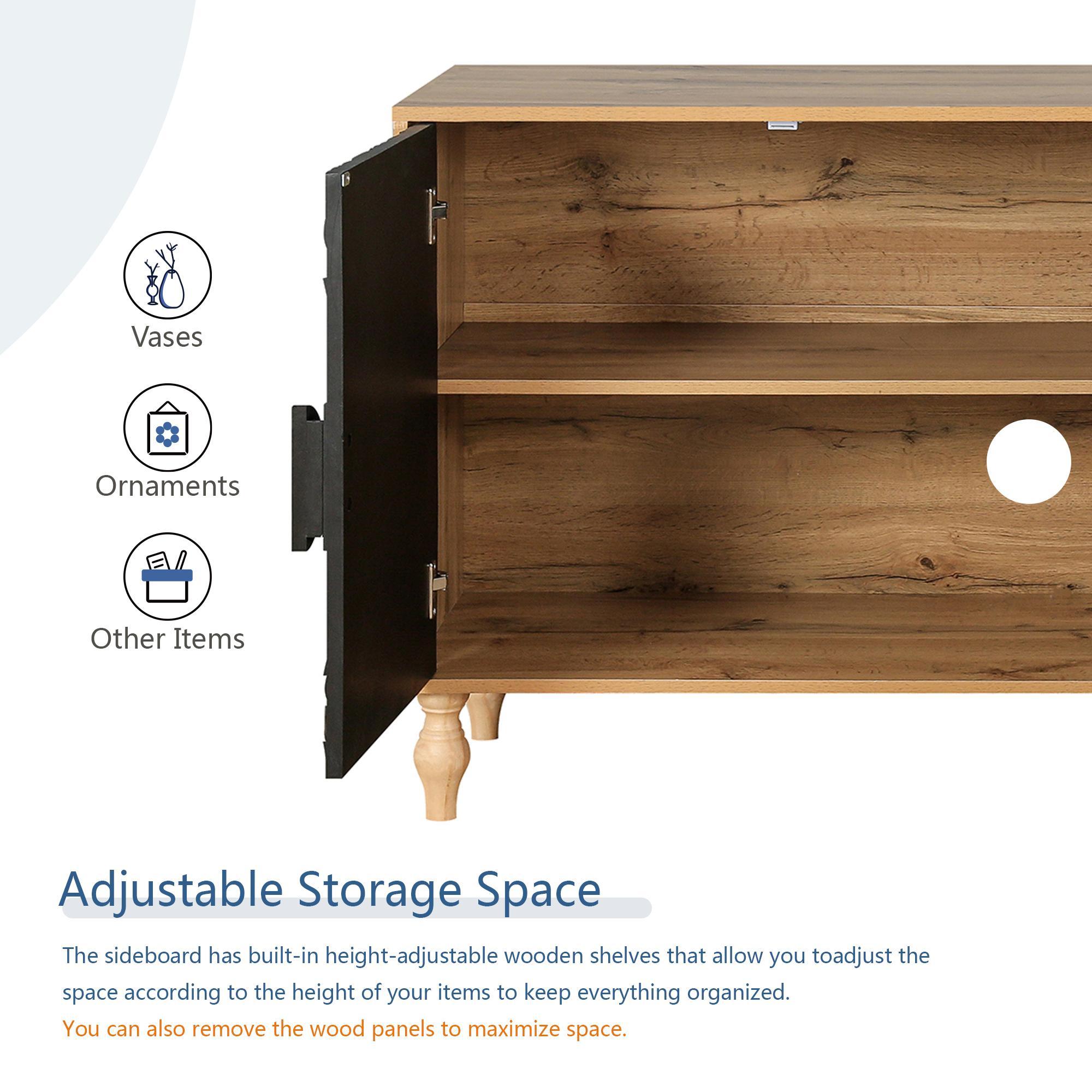 R&M Furniture Exquisite Sculpted Door and Premium Black Cabinet, a Showcase of Elegant Design and Versatile Functionality.