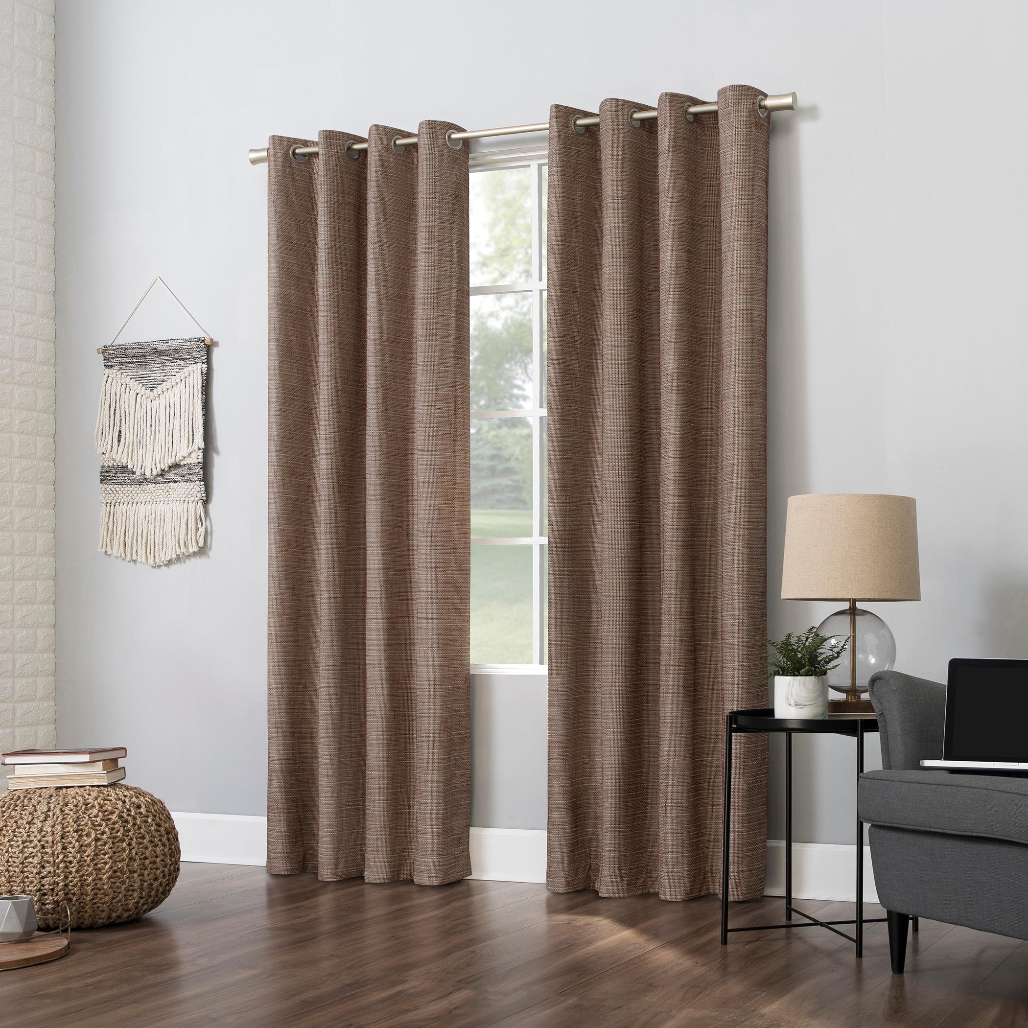 Burlap Weave Thermal Extreme 100% Blackout Grommet Curtain Panel