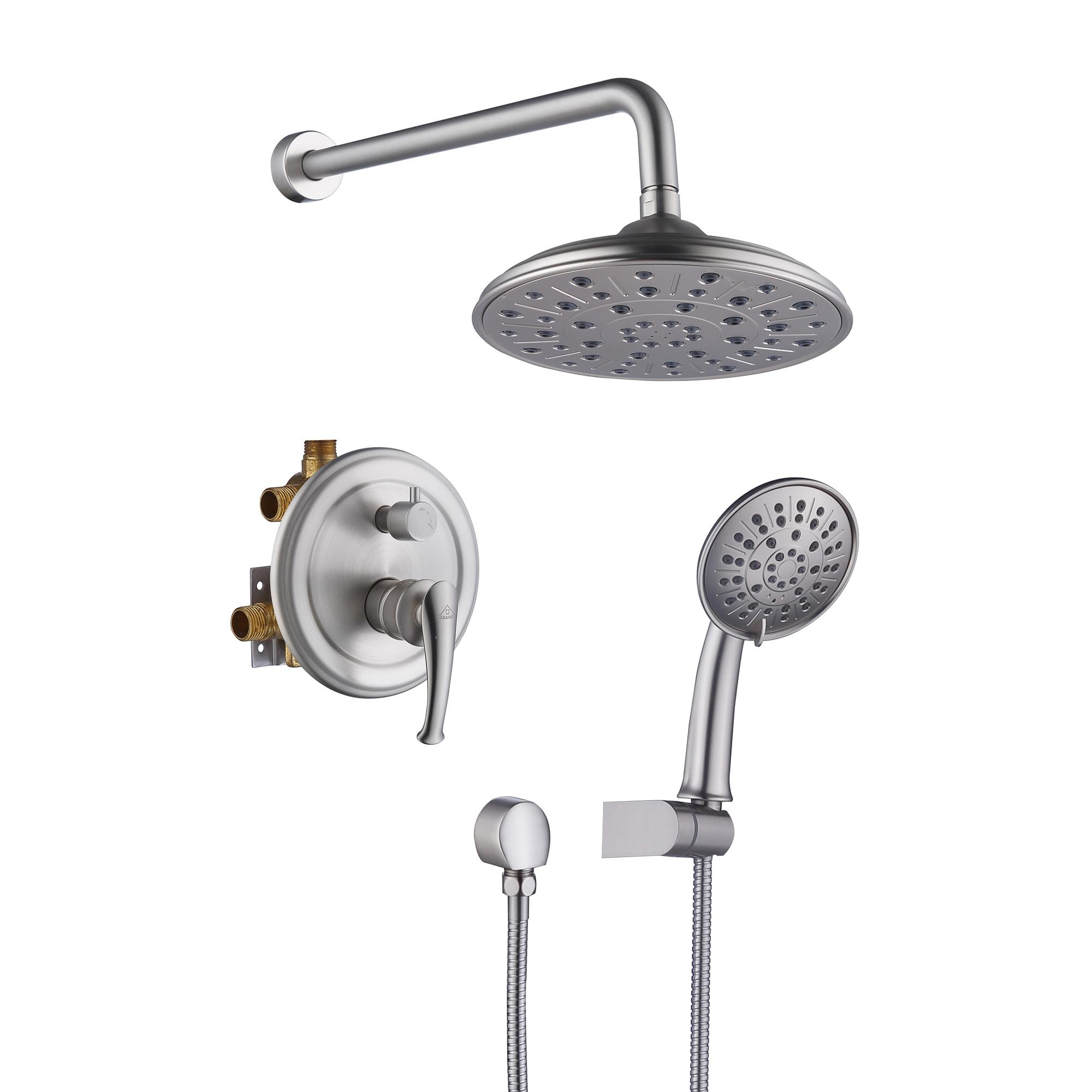 Retro Wall Mount 2 Function Rainfall Shower System with 3 Setting Handheld, Rough-In Valve and Diverter