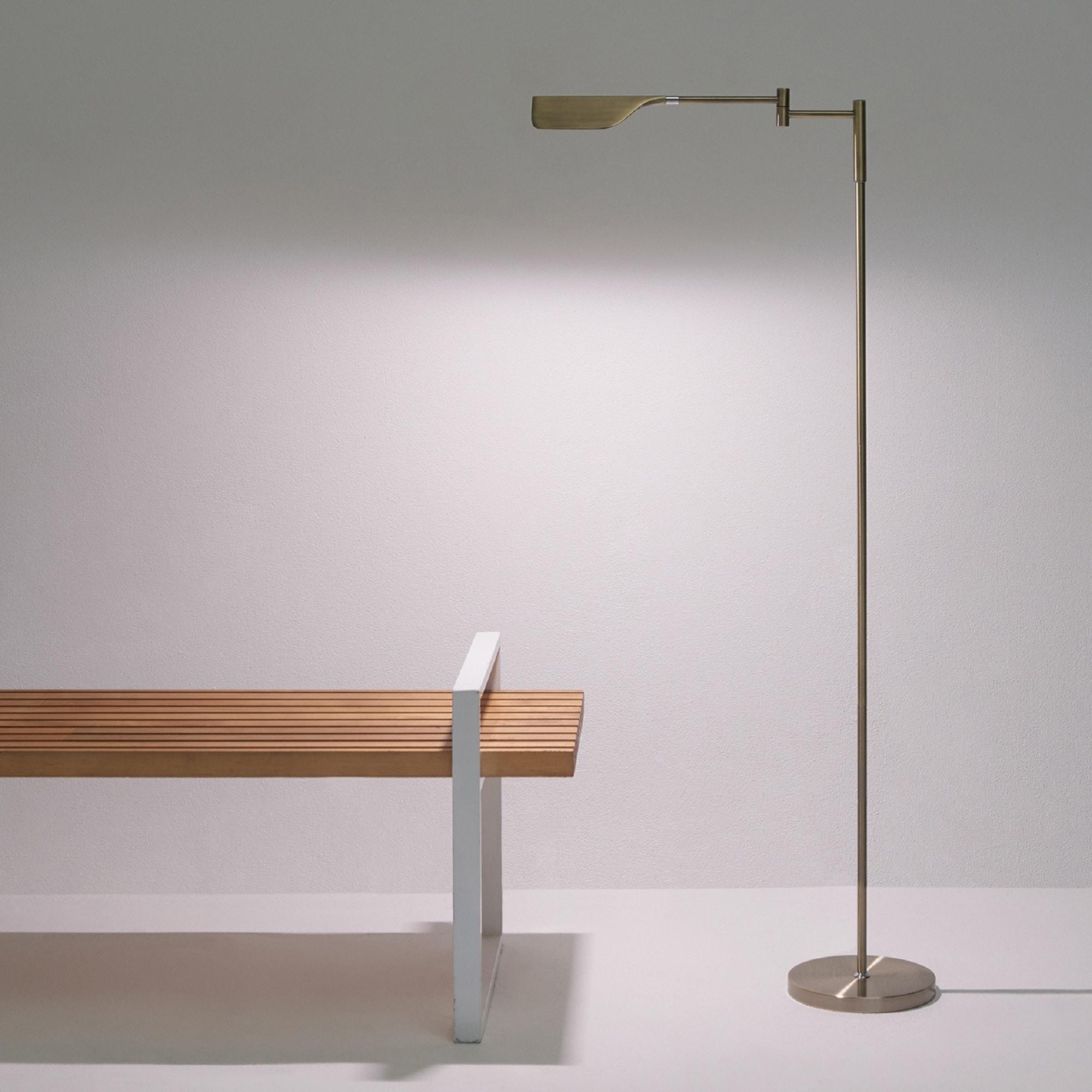 Leaf 53 in. Industrial LED Pharmacy Floor Lamp with Metal Shade and 3-Way Dimming