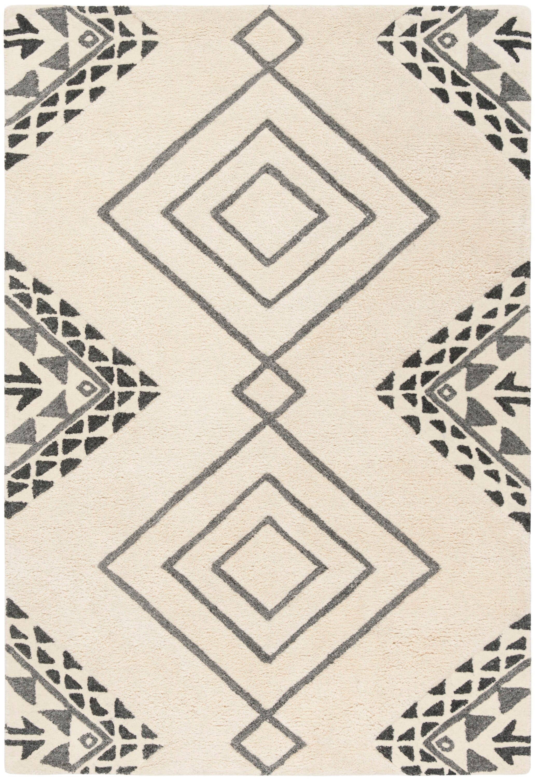 Casablanca CSB301 Hand Tufted Indoor Area Rug - Ivory/Grey - 4'x6' - Safavieh