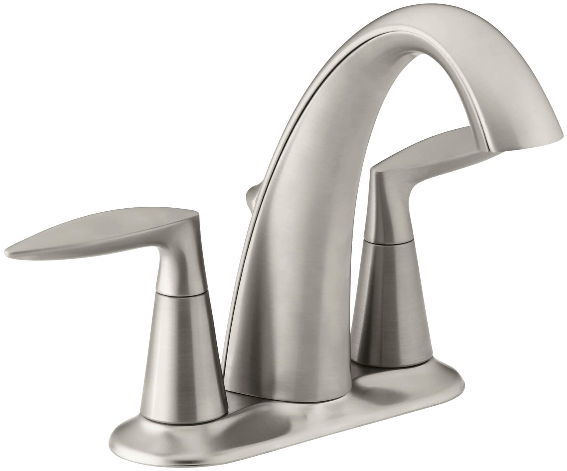 Kohler Alteo® Centerset 4" Bathroom Faucet with Pop-Up Drain Assembly, 2-Handle Bathroom Sink Faucet, 1.2 gpm