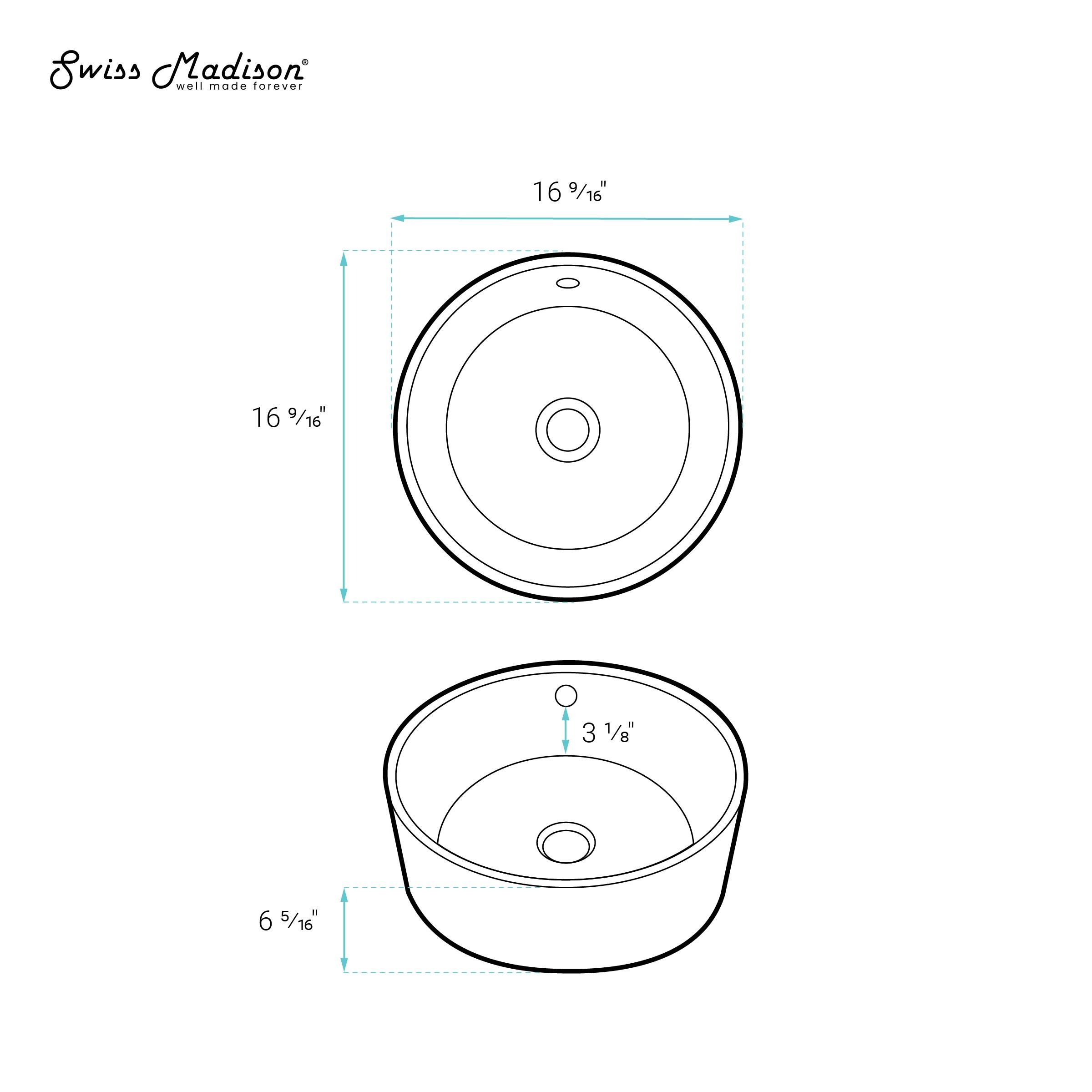 Trocadéro Round Ceramic Bathroom Vessel Sink in White