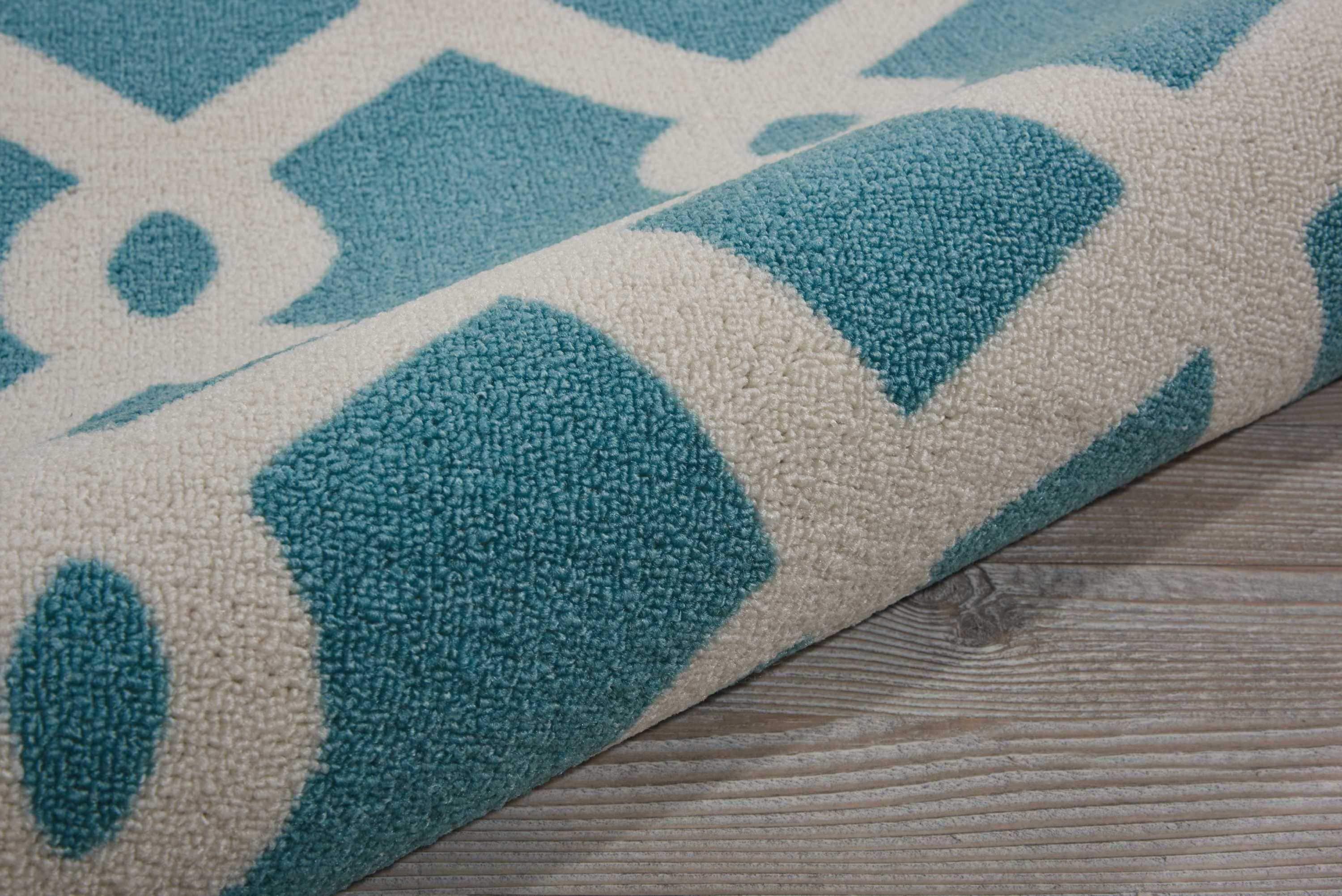 Easterly Geometric Blue/White Outdoor Area Rug