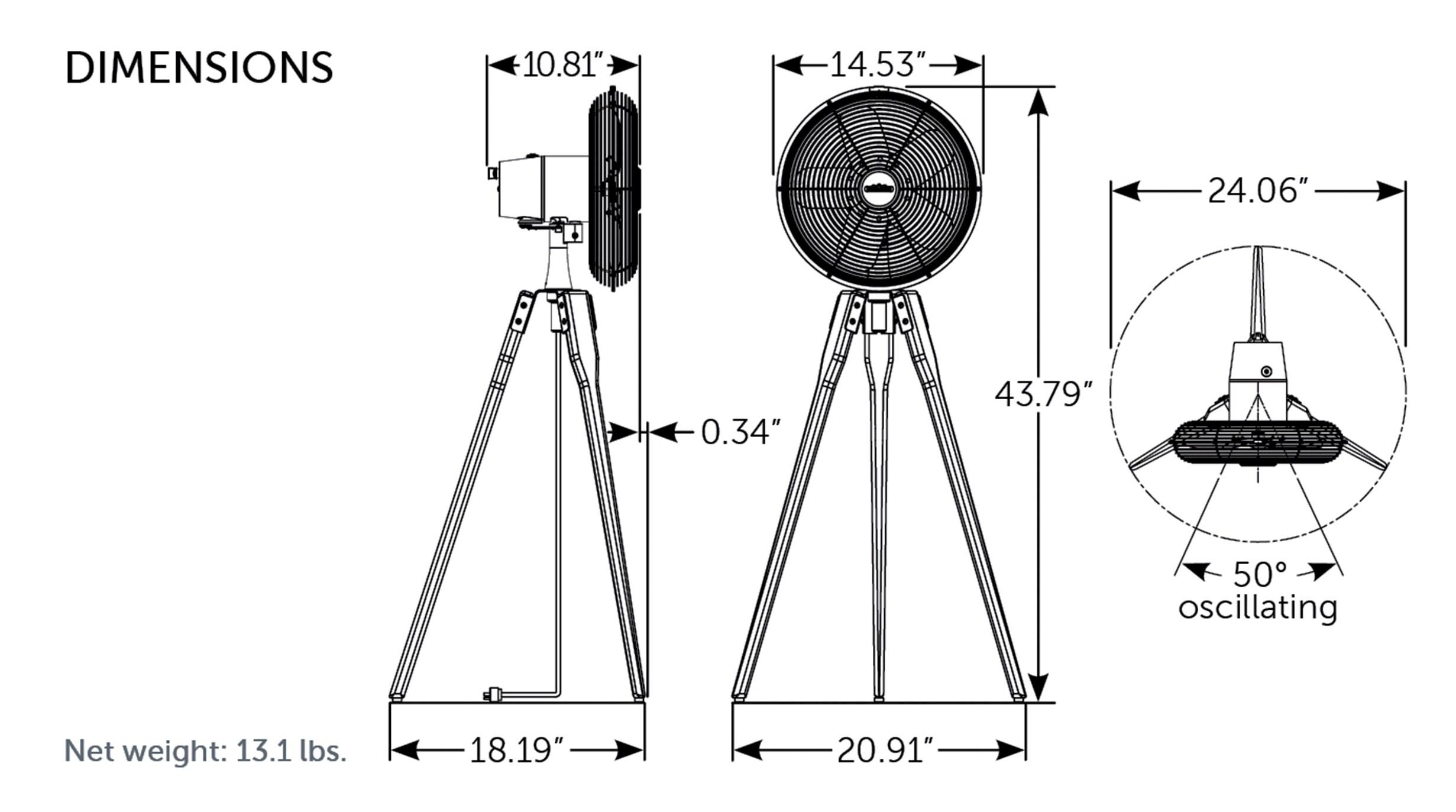 Wood Tripod Floor Fan