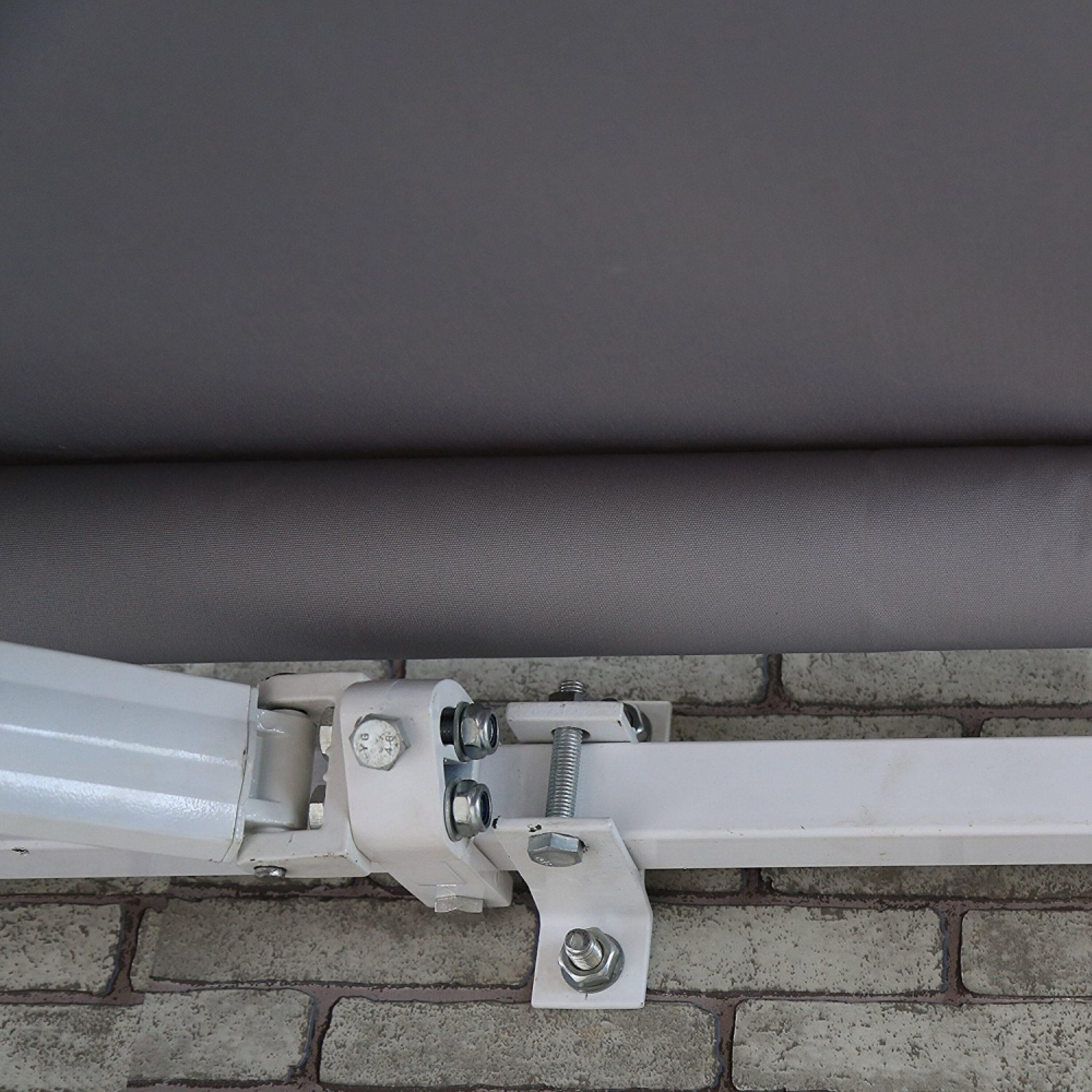 Motorized Retractable White Frame Patio Awning