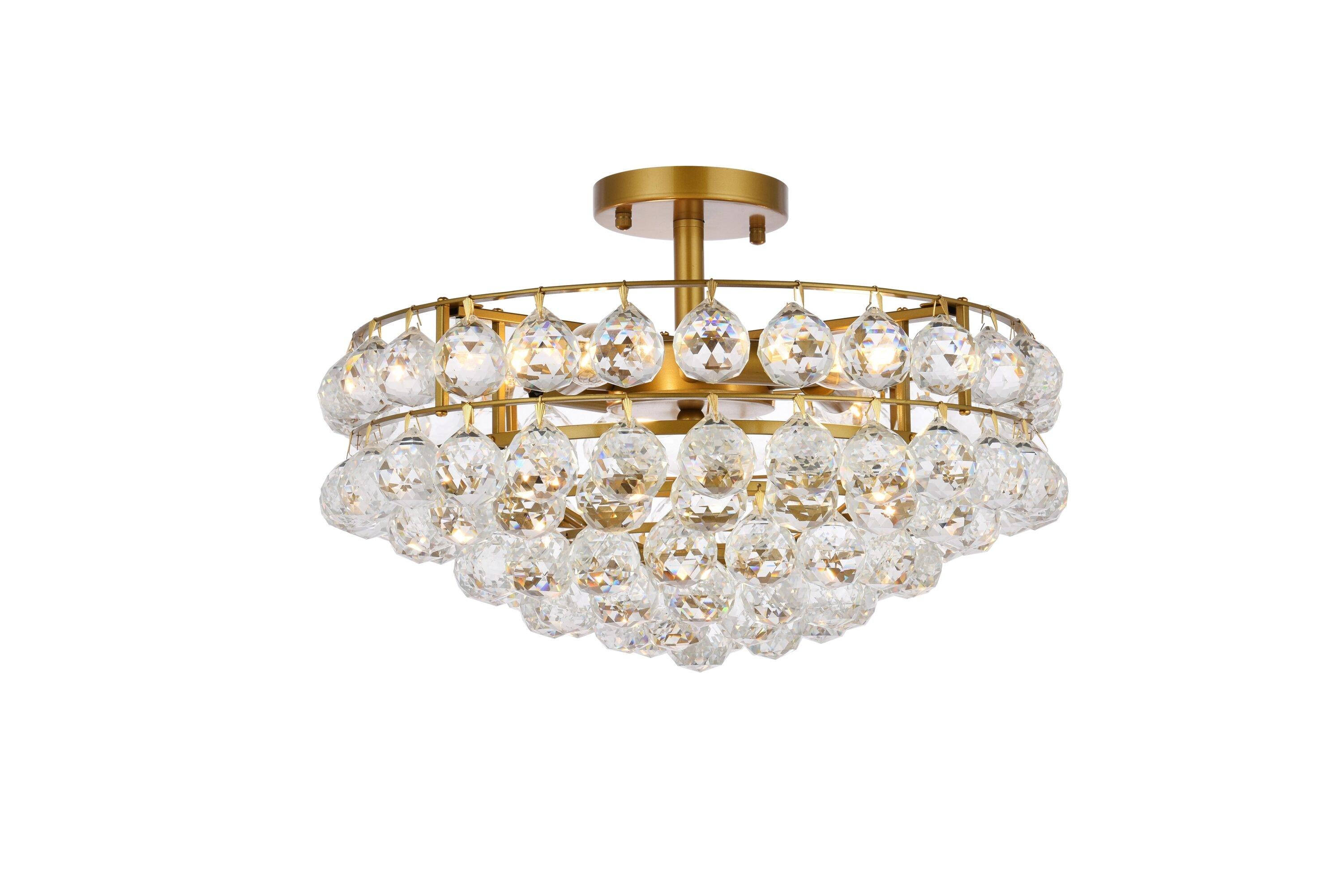 Elegant Lighting Savannah 5 - Light Flush Mount in  Brass