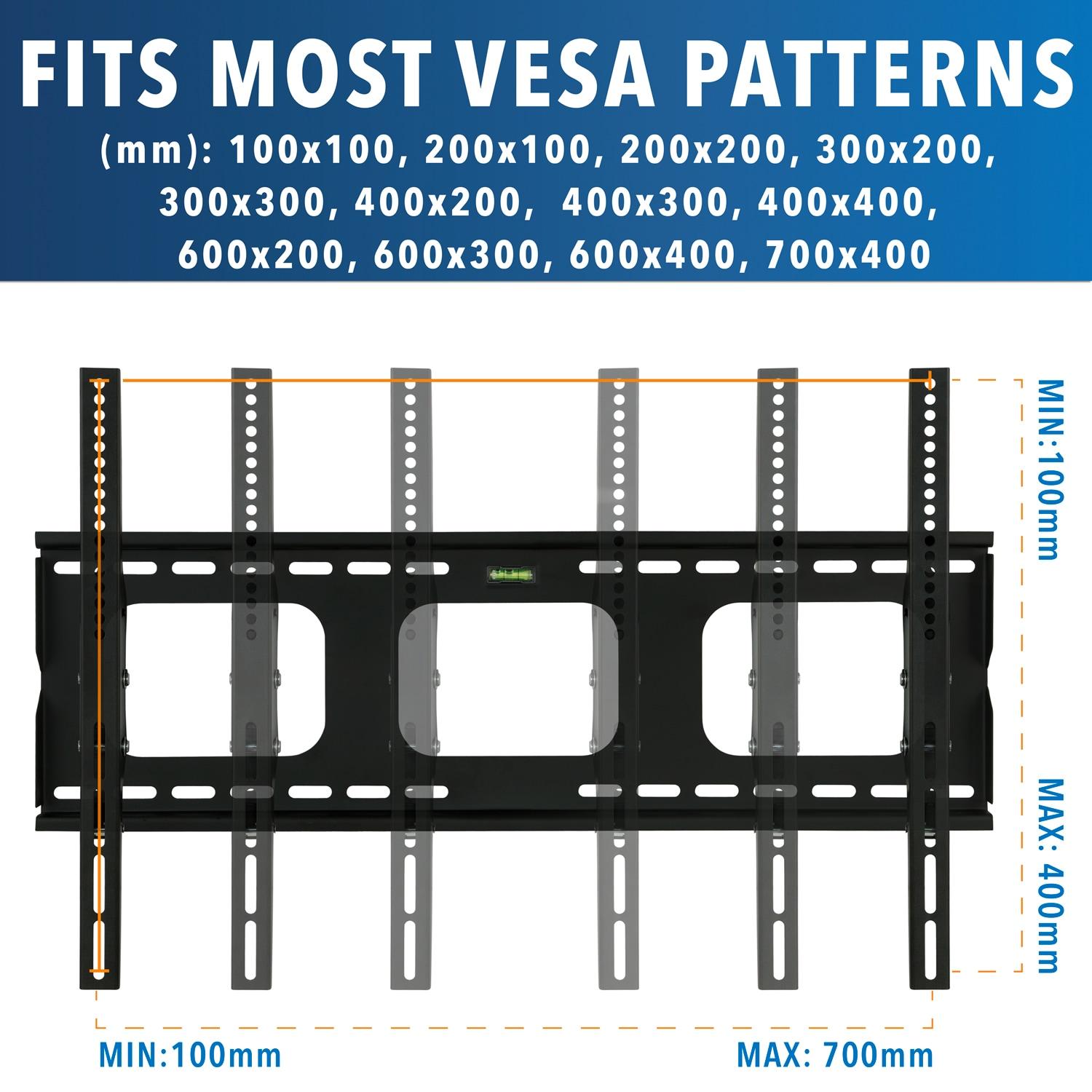 Mount-It! Tilting TV Wall Mount Bracket for Samsung, Sony, Vizio, LG, Panasonic, TCL, Element, 32 - 65 Inch TVs, Premium Tilt 175 Lbs. Capacity