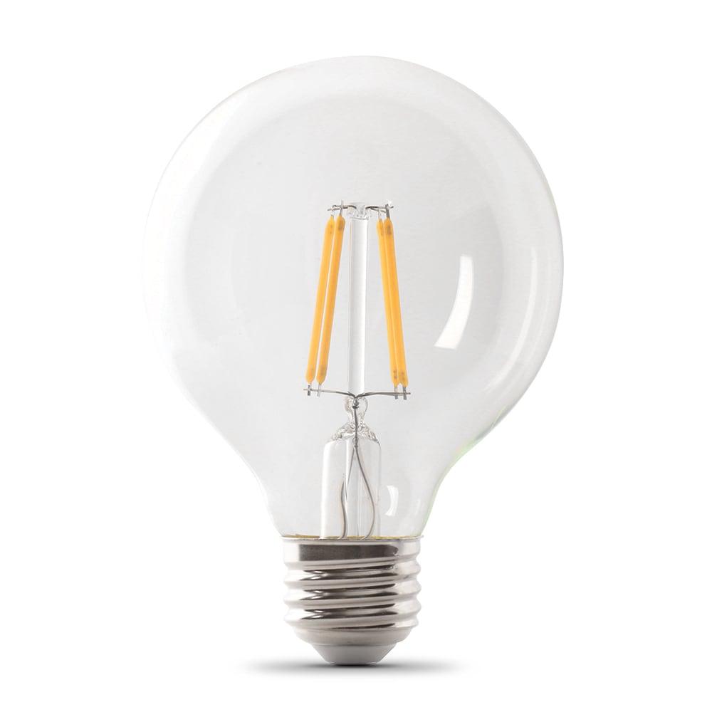 Feit Electric Clear Glass Globe LED Bulbs, Pack of 3