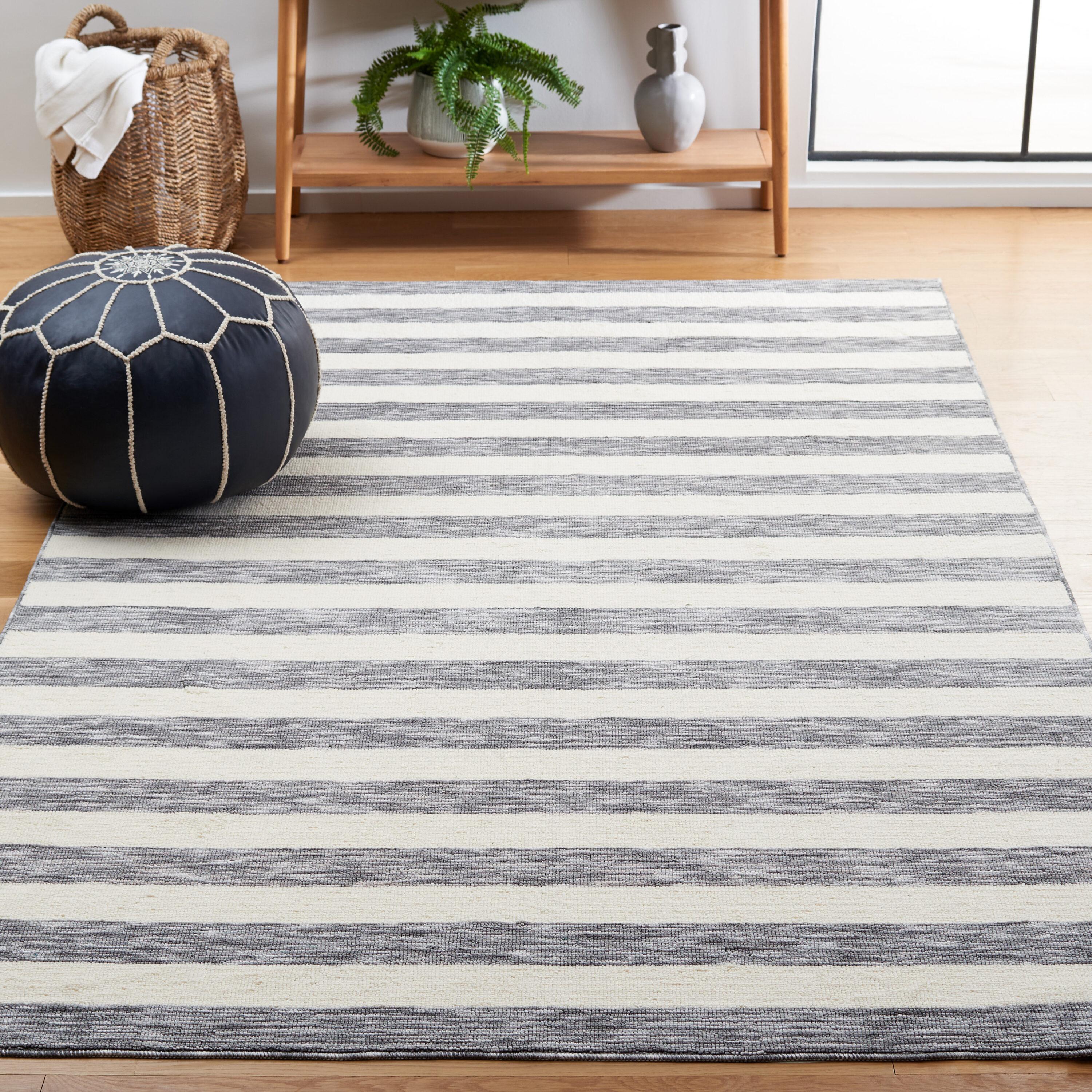 Easy Care ECR115 Power Loomed Machine Washable Area Rug - Dark Grey/Ivory - 6'x9' - Safavieh.