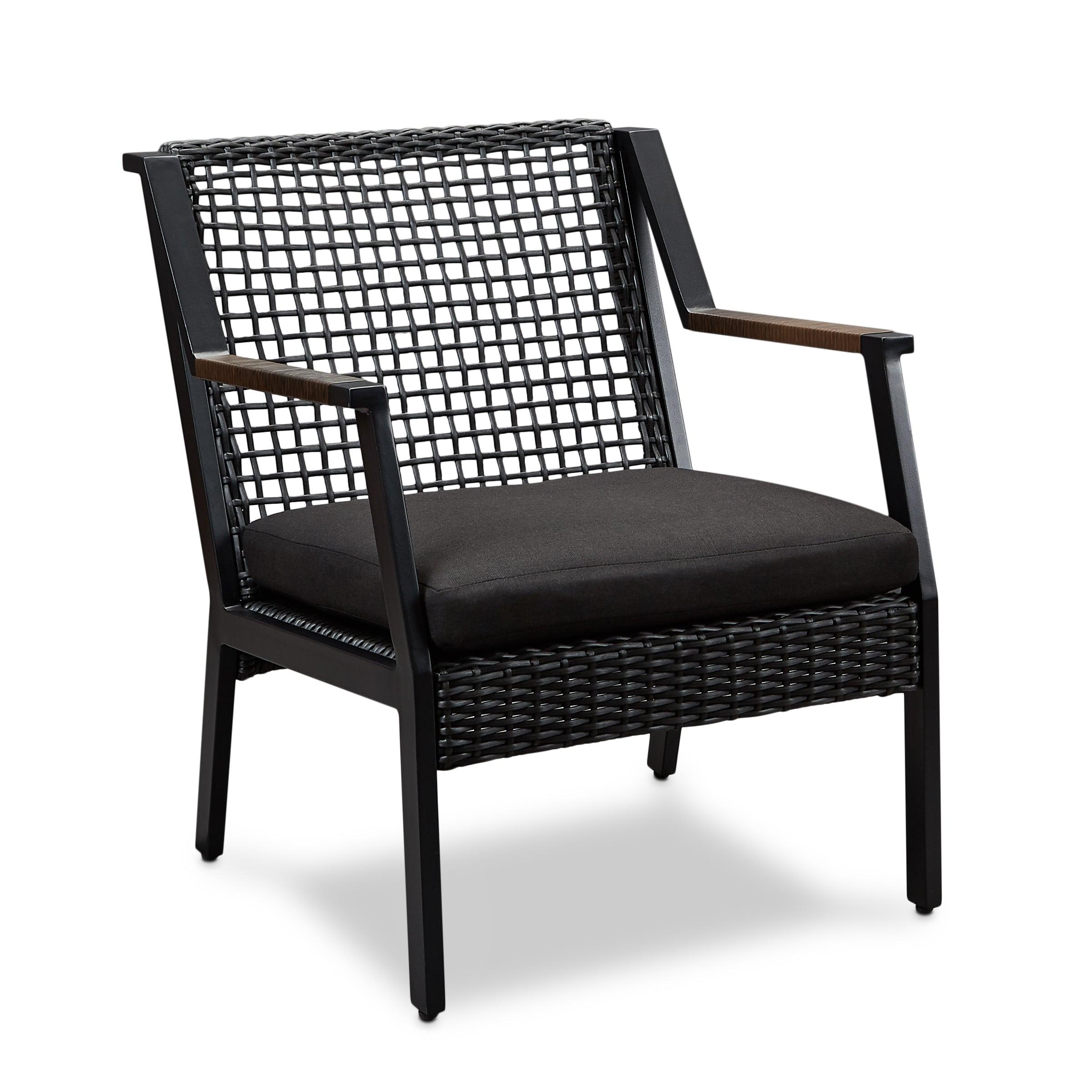 Calvin Black Aluminum Outdoor Dining Chair with Cushions