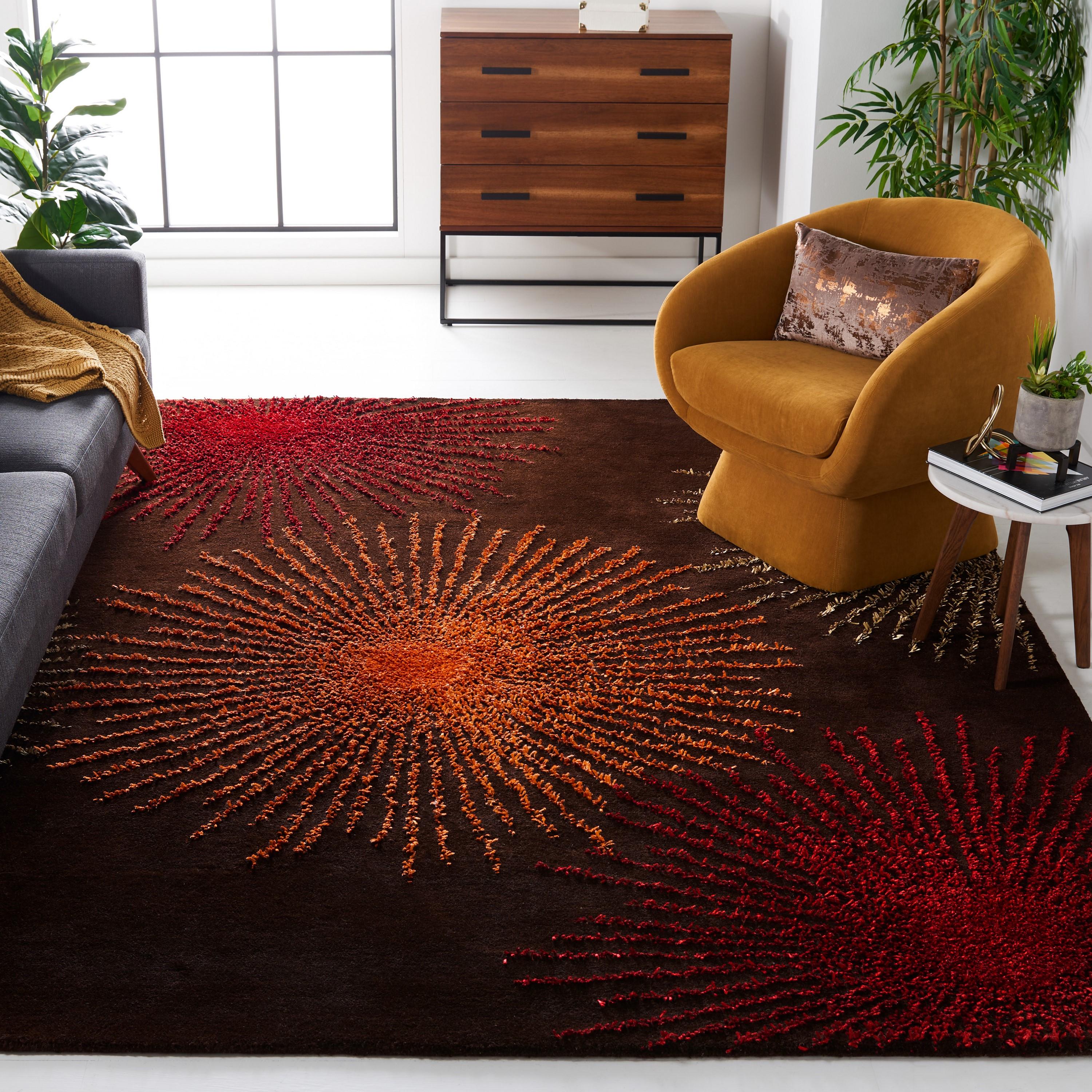 Soho SOH712 Hand Tufted Indoor Area Rug - Brown/Multi - 7'6"x9'6" - Safavieh.