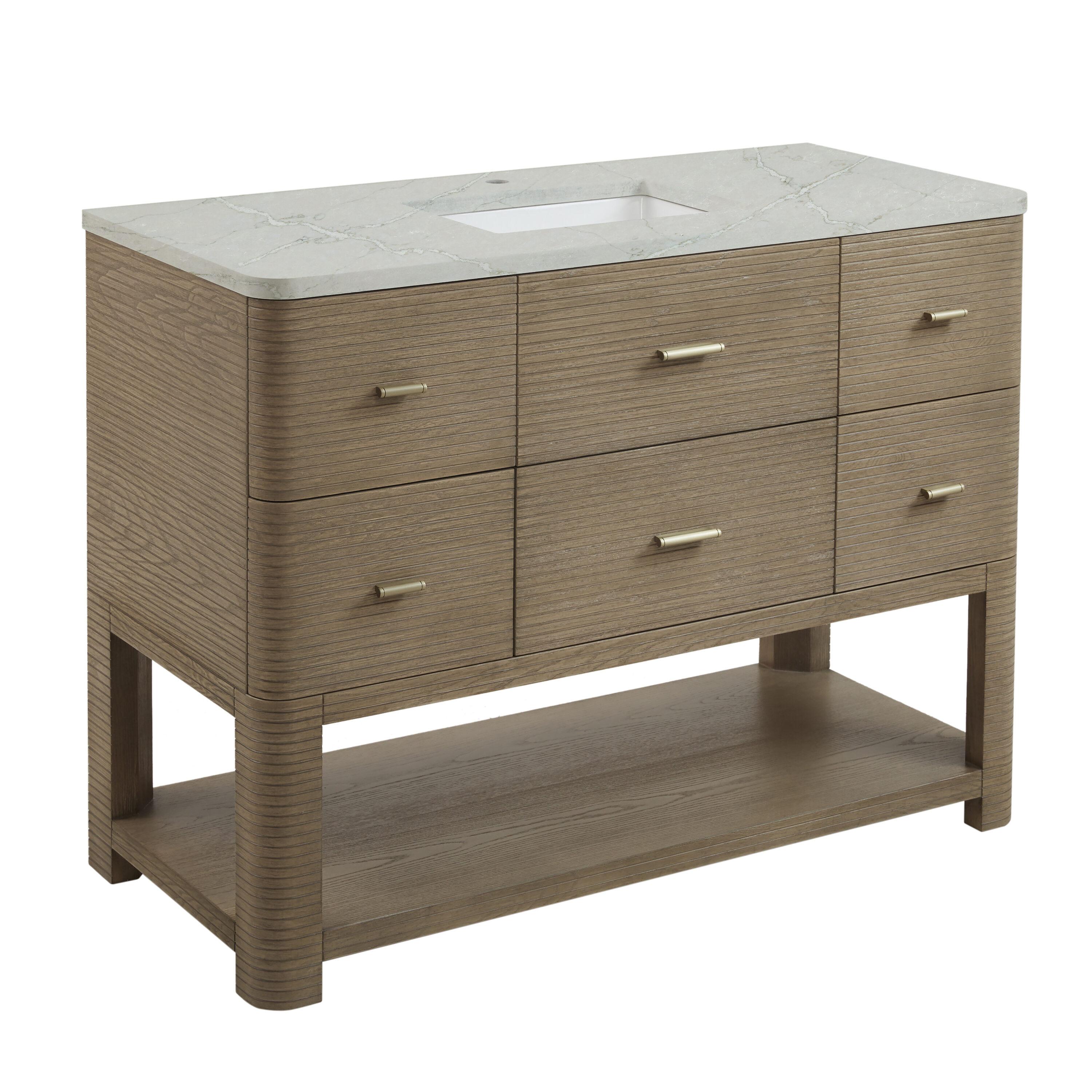 Lucian 48'' Single Bathroom Vanity with Quartz Top