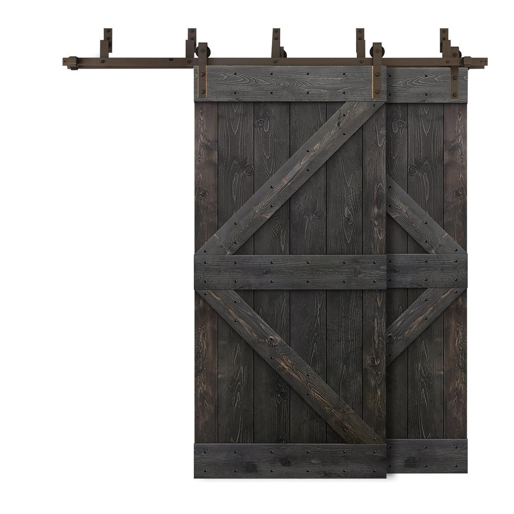 Calhome 84'' Solid Wood Paneled Painted with Installation Hardware Kit Barn Door