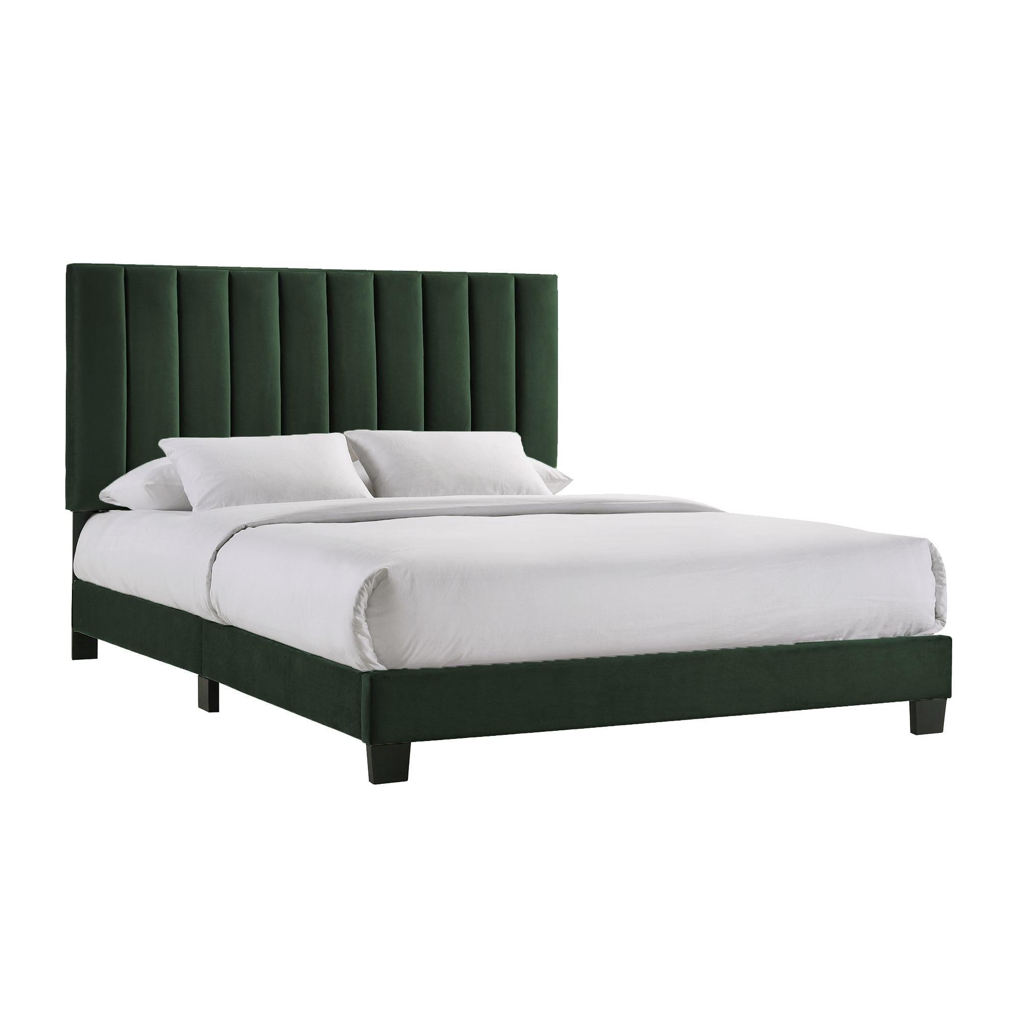 Queen Colbie Upholstered Platform Bed with Nightstands Emerald - Picket House Furnishings