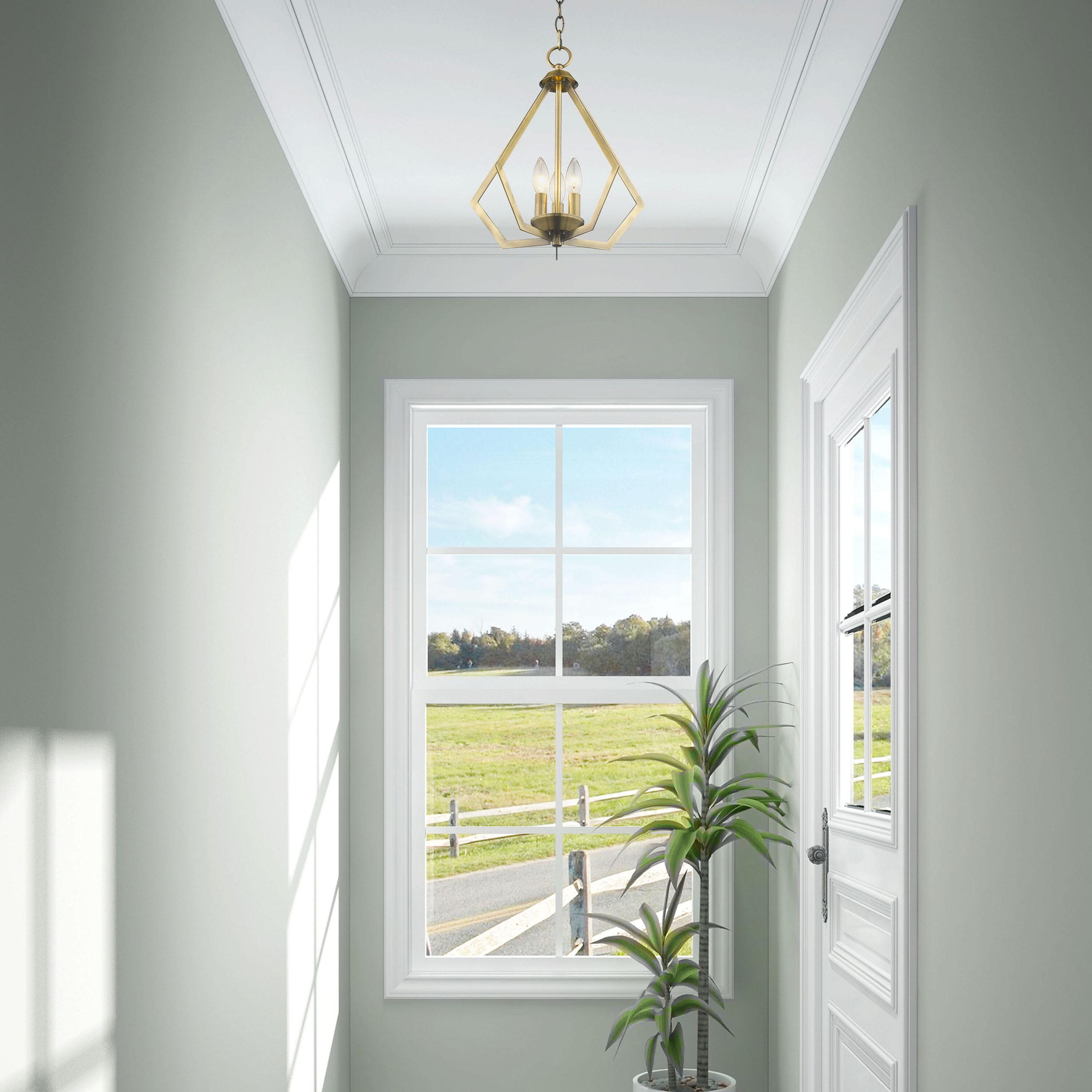 Livex Lighting Prism 3 - Light Chandelier in  Antique Brass