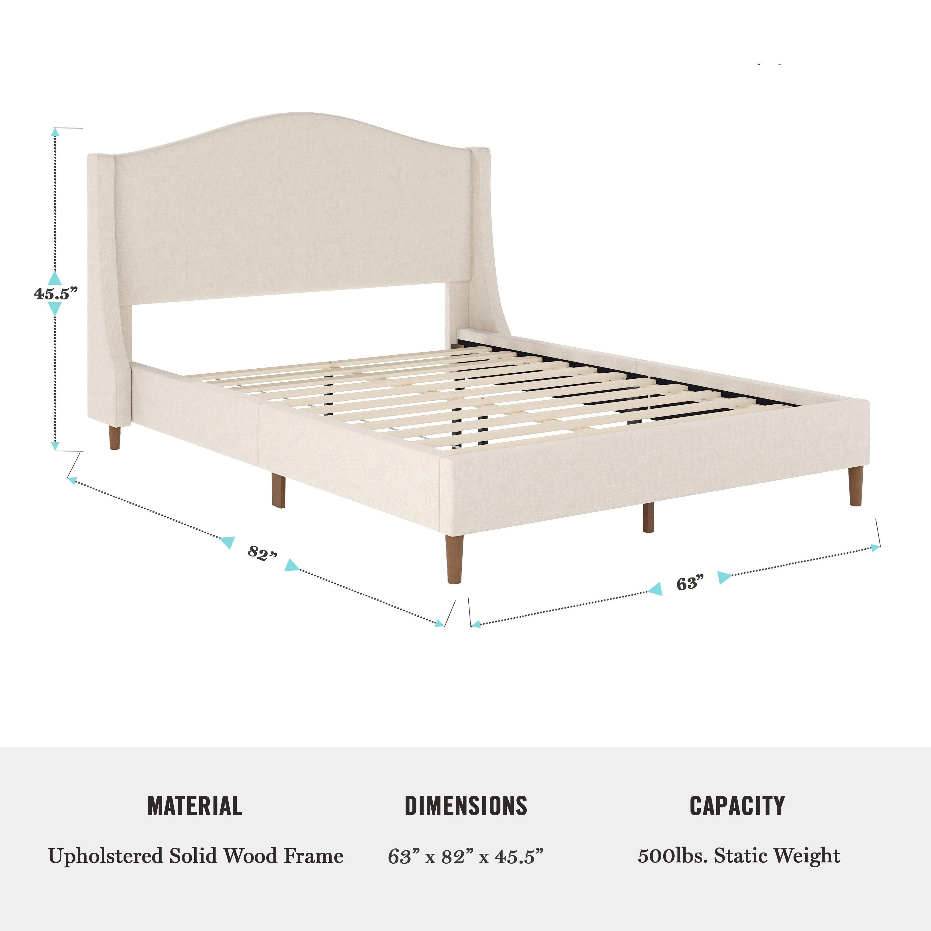 Martha Stewart Amelia Upholstered Platform Bed With Curved Headboard