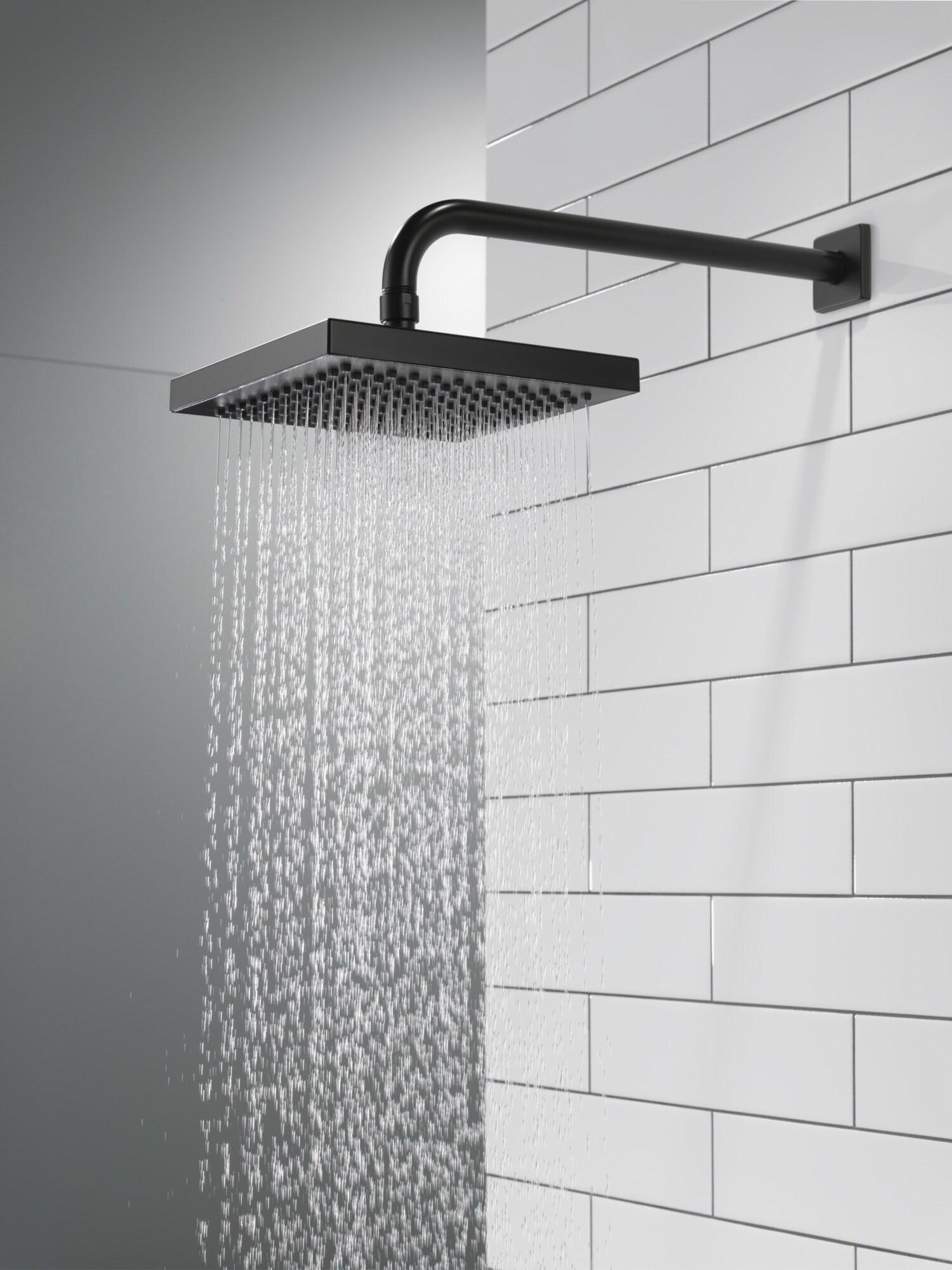 Universal Showering Components Square Single-Spray Rain Shower Head, Rainfall Shower Head 1.8 GPM