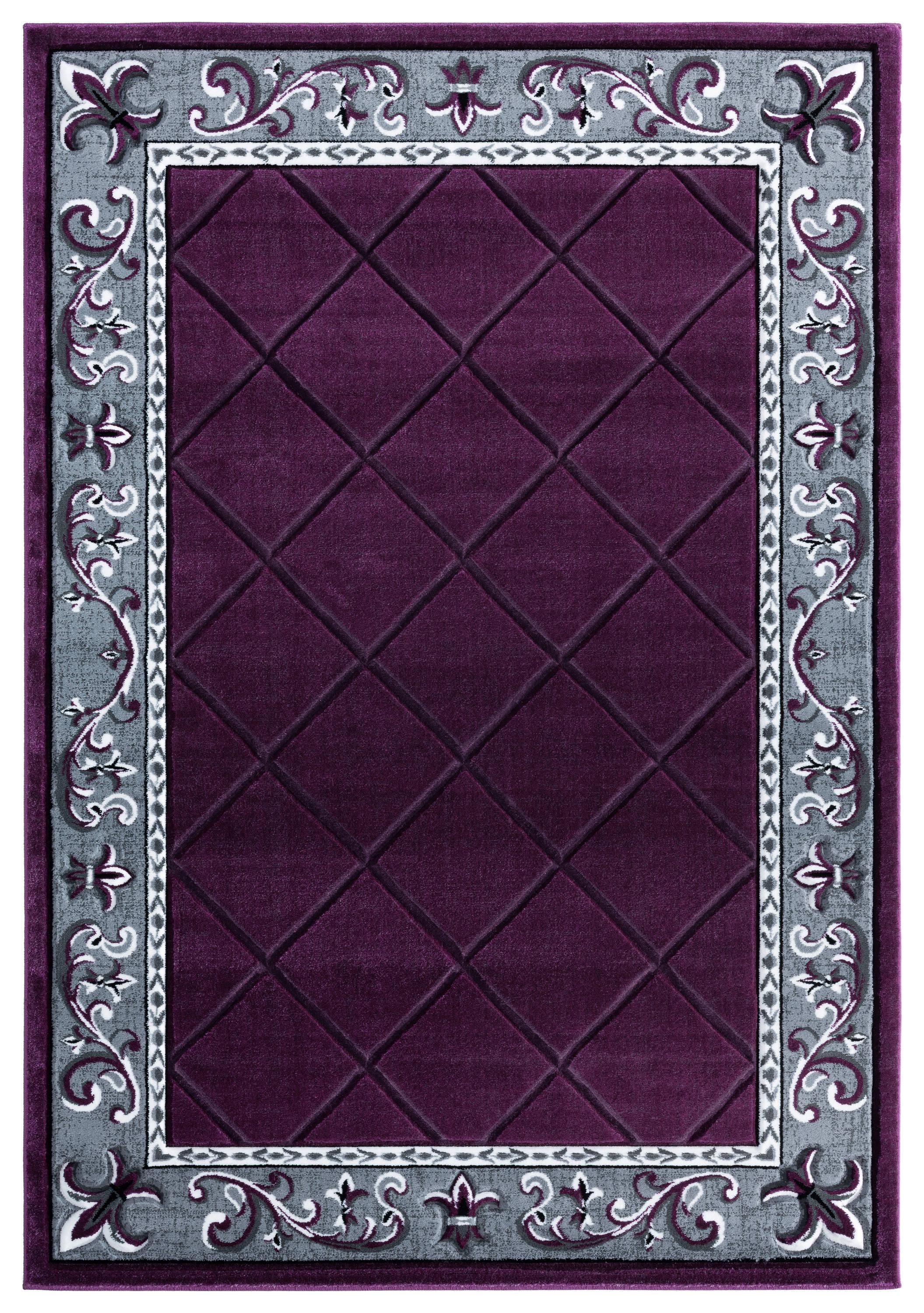 Designer Home Swan Area Rug 2050 10982 Altamont Plum Flur De Lis Scrolls 1' 10" x 2' 8" Rectangle