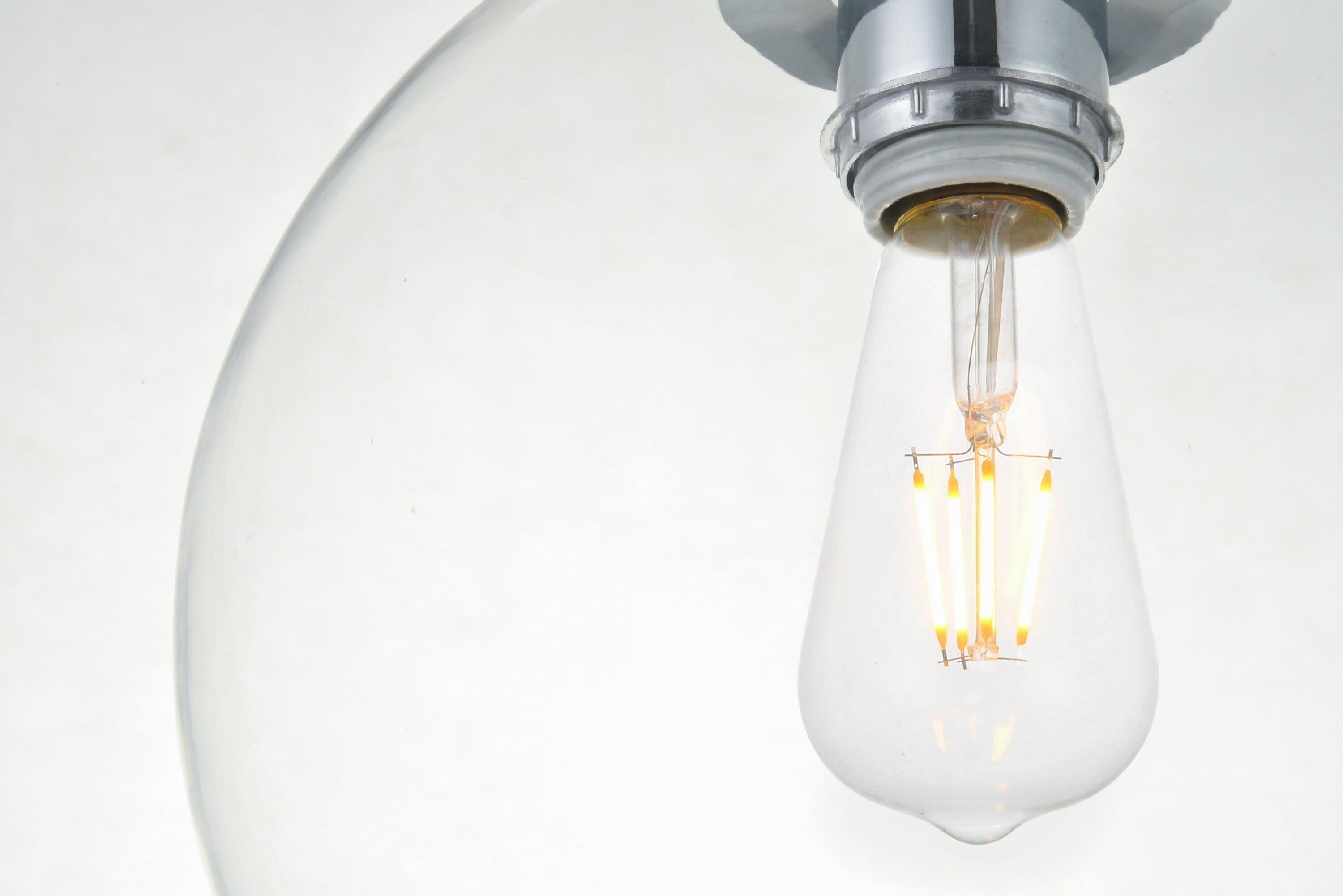 Elegant Lighting Baxter 3-Light Chrome Pendant Fixture with Clear Glass Globes